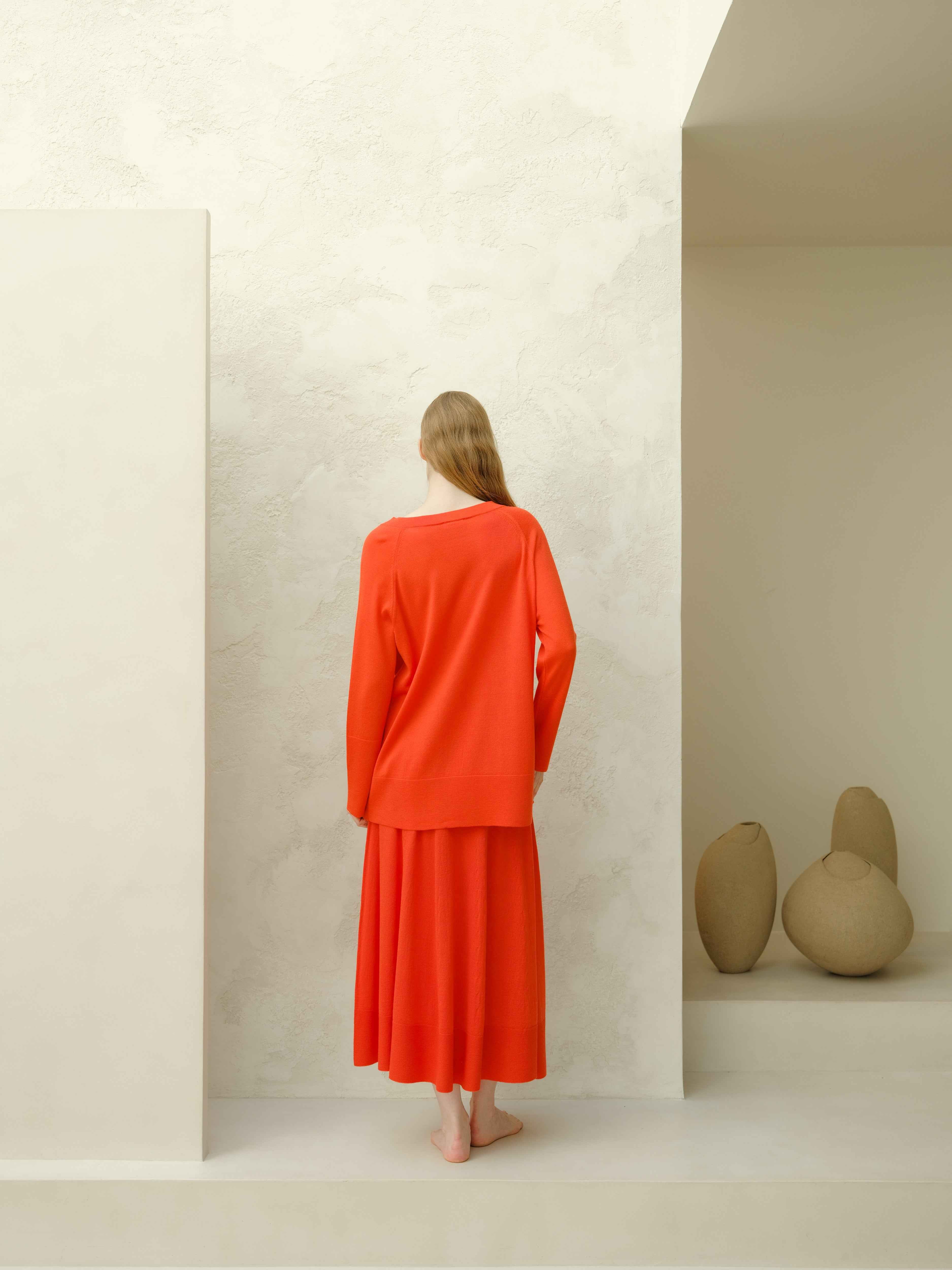 Extra Fine Merino V Neck Maxi Sweater