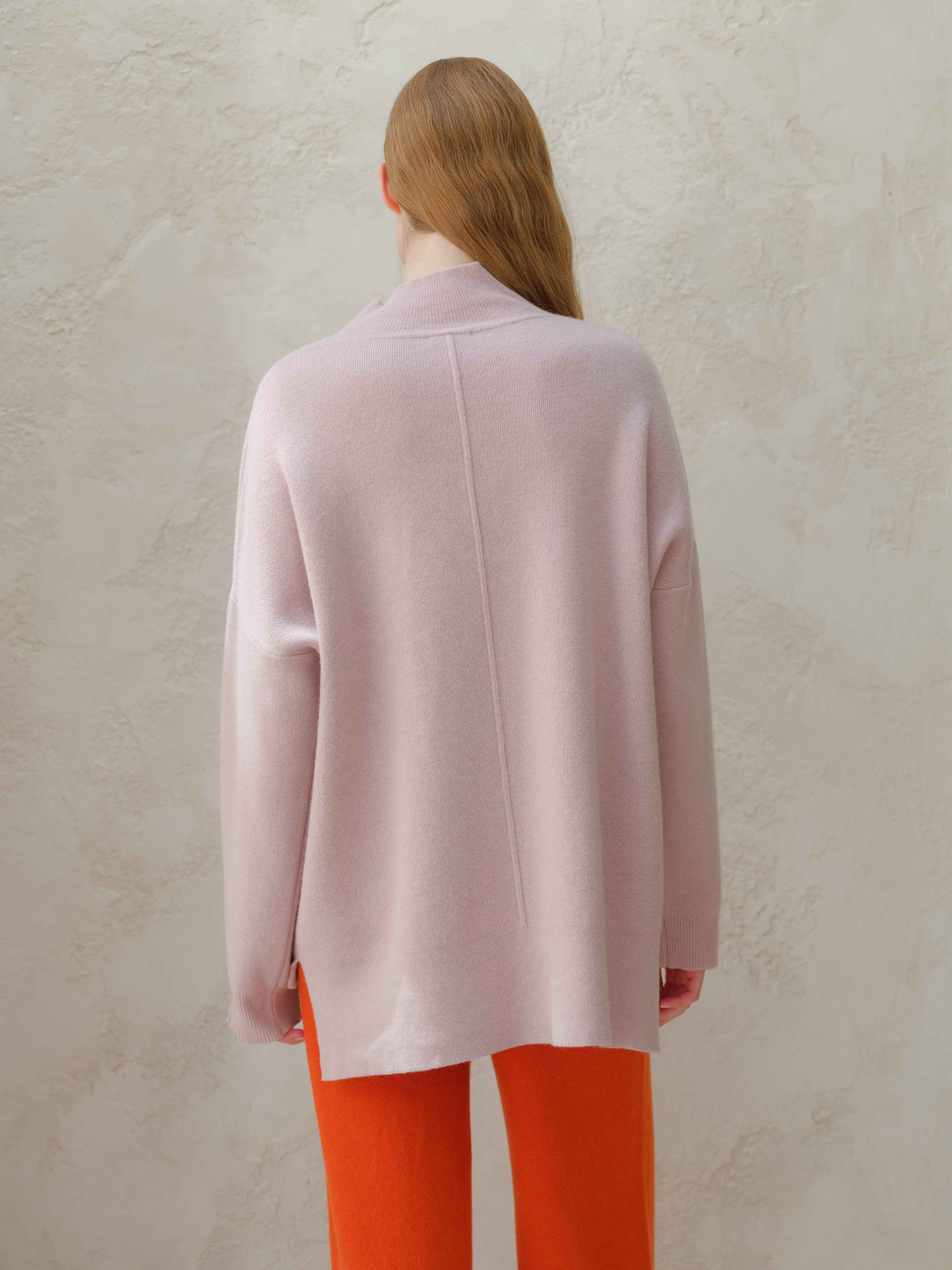 Cashmere Mix Solid Maxi Turtleneck Sweater