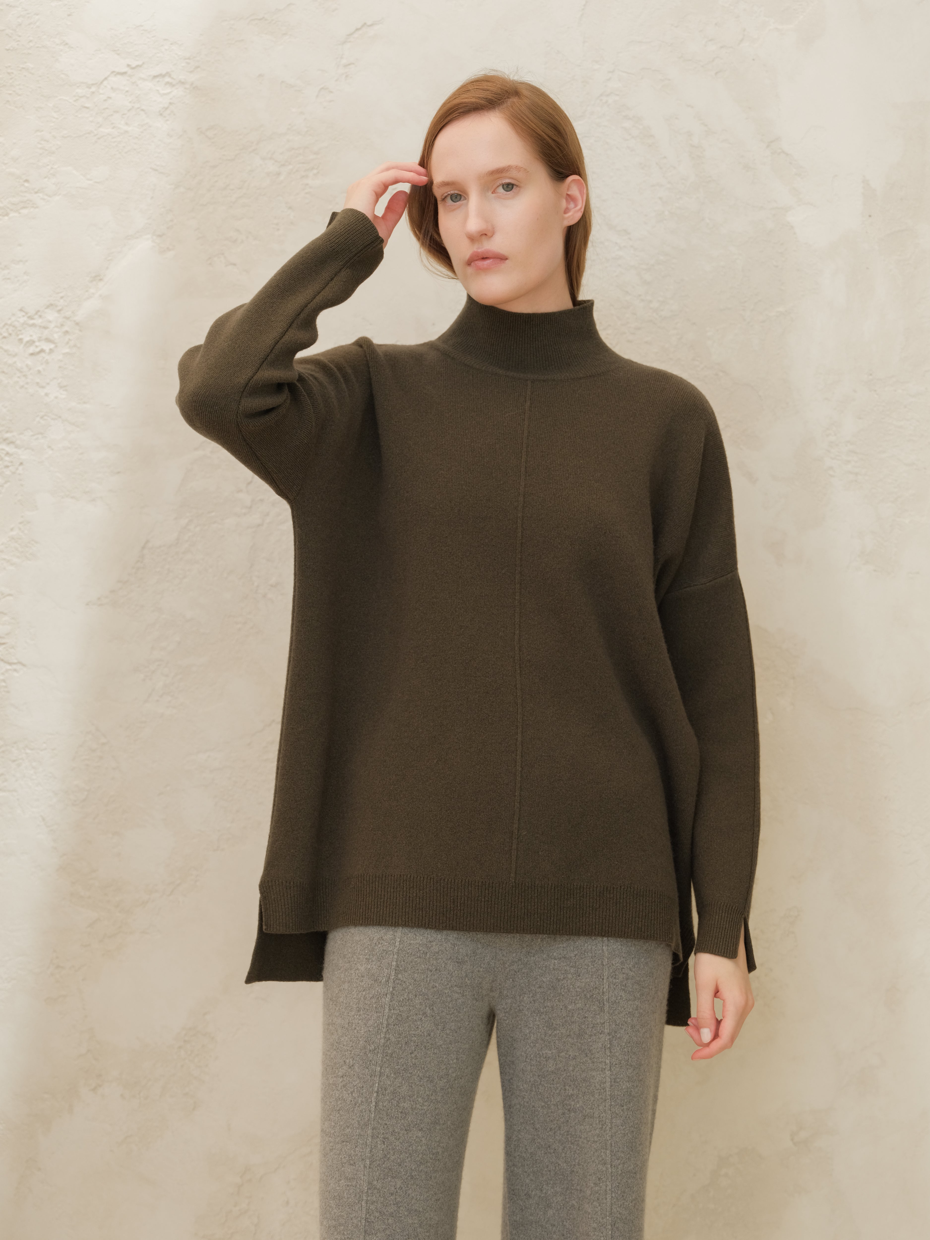 Maglione dolcevita maxi in misto cashmere