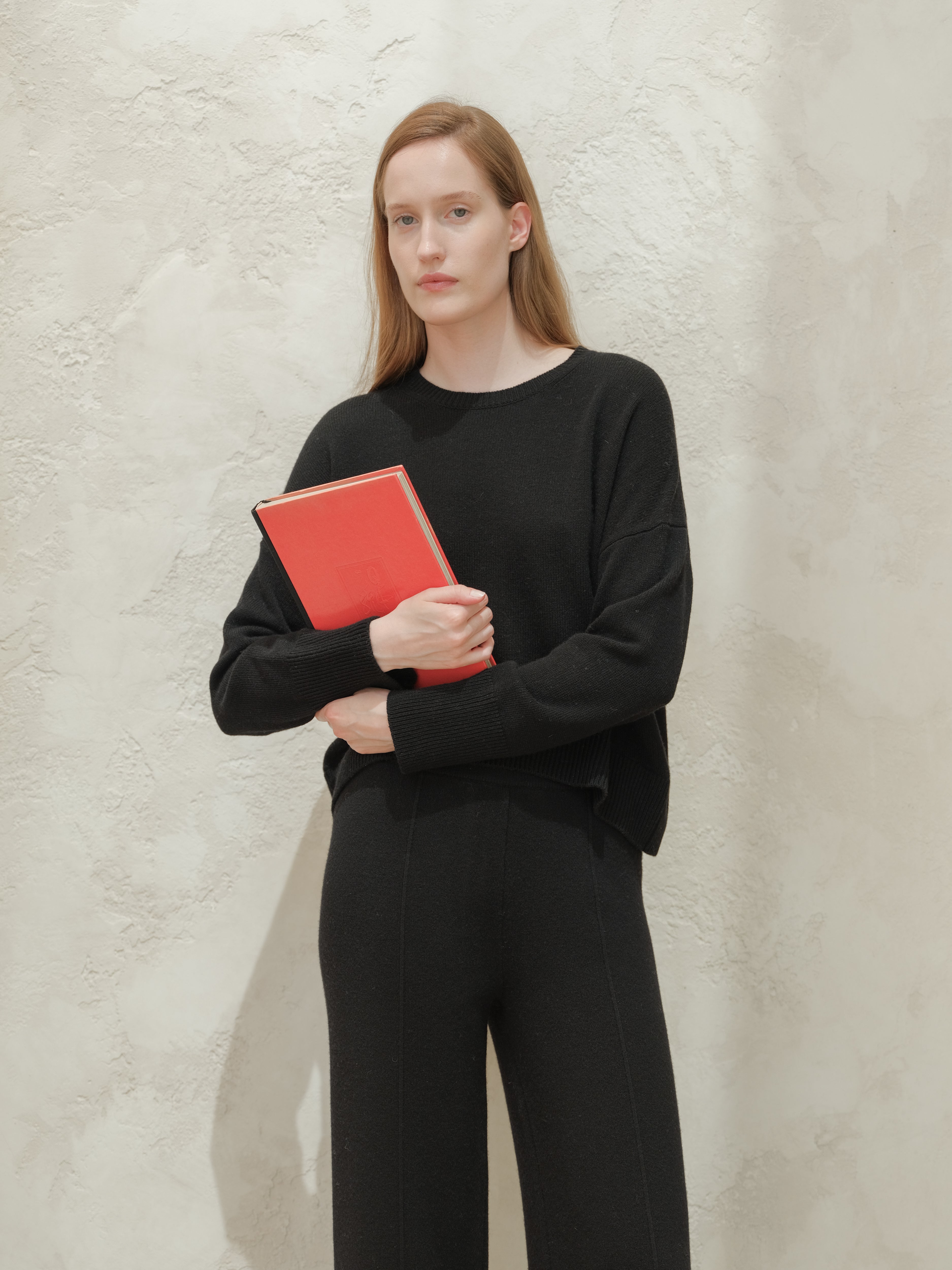 Maglia girocollo in misto cashmere