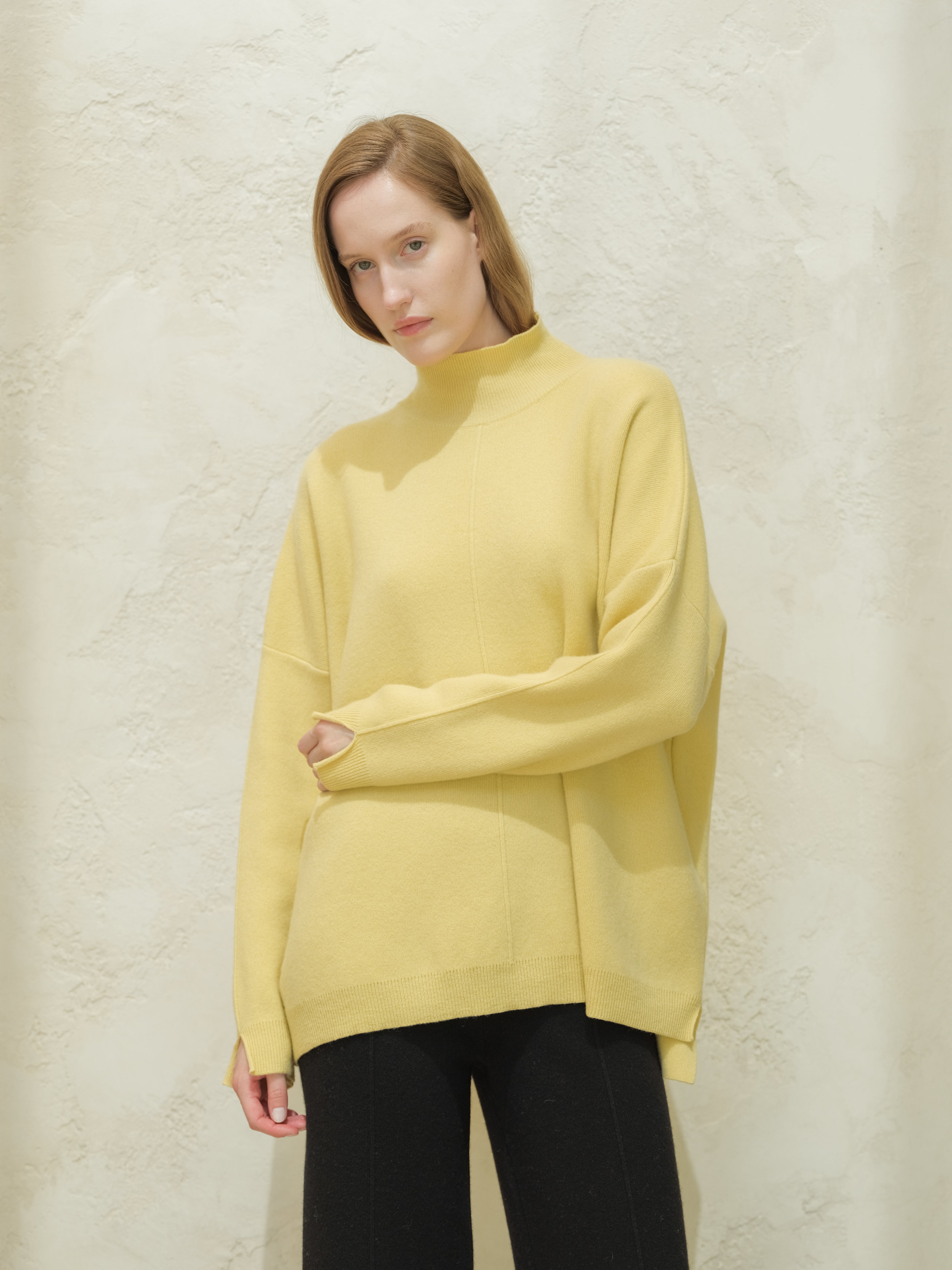 Maglione dolcevita maxi in misto cashmere