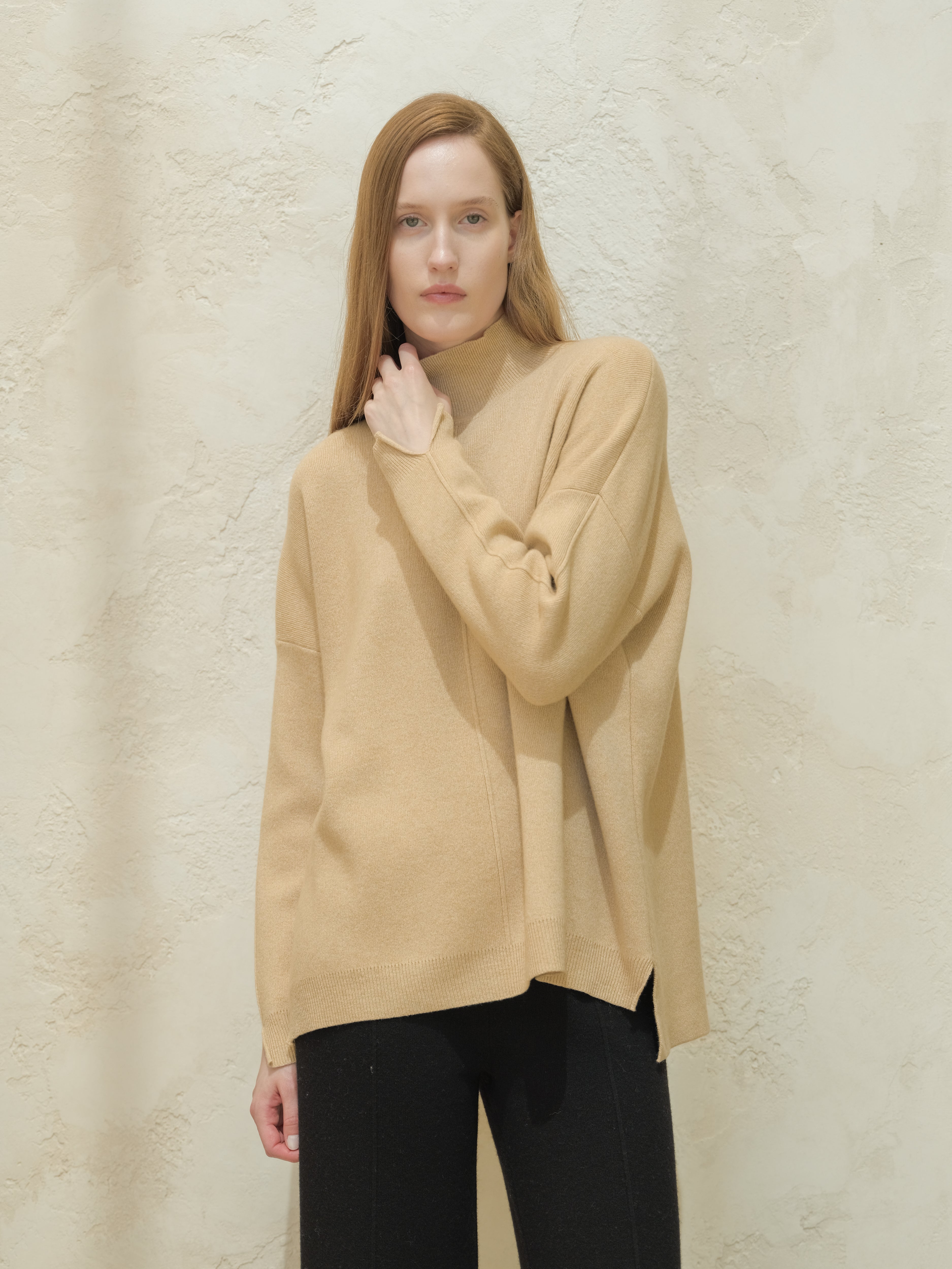 Maglione dolcevita maxi in misto cashmere