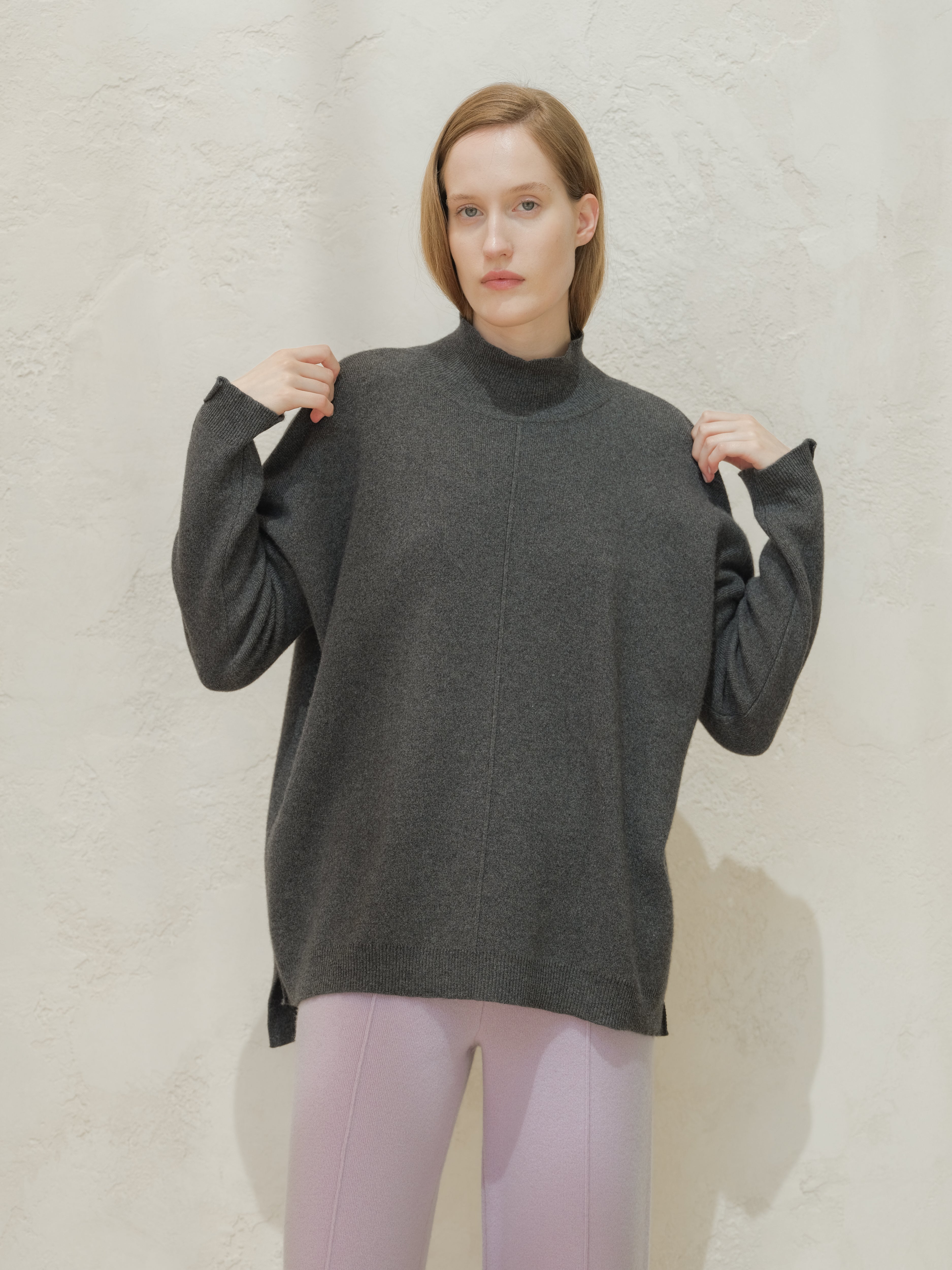 Maglione dolcevita maxi in misto cashmere