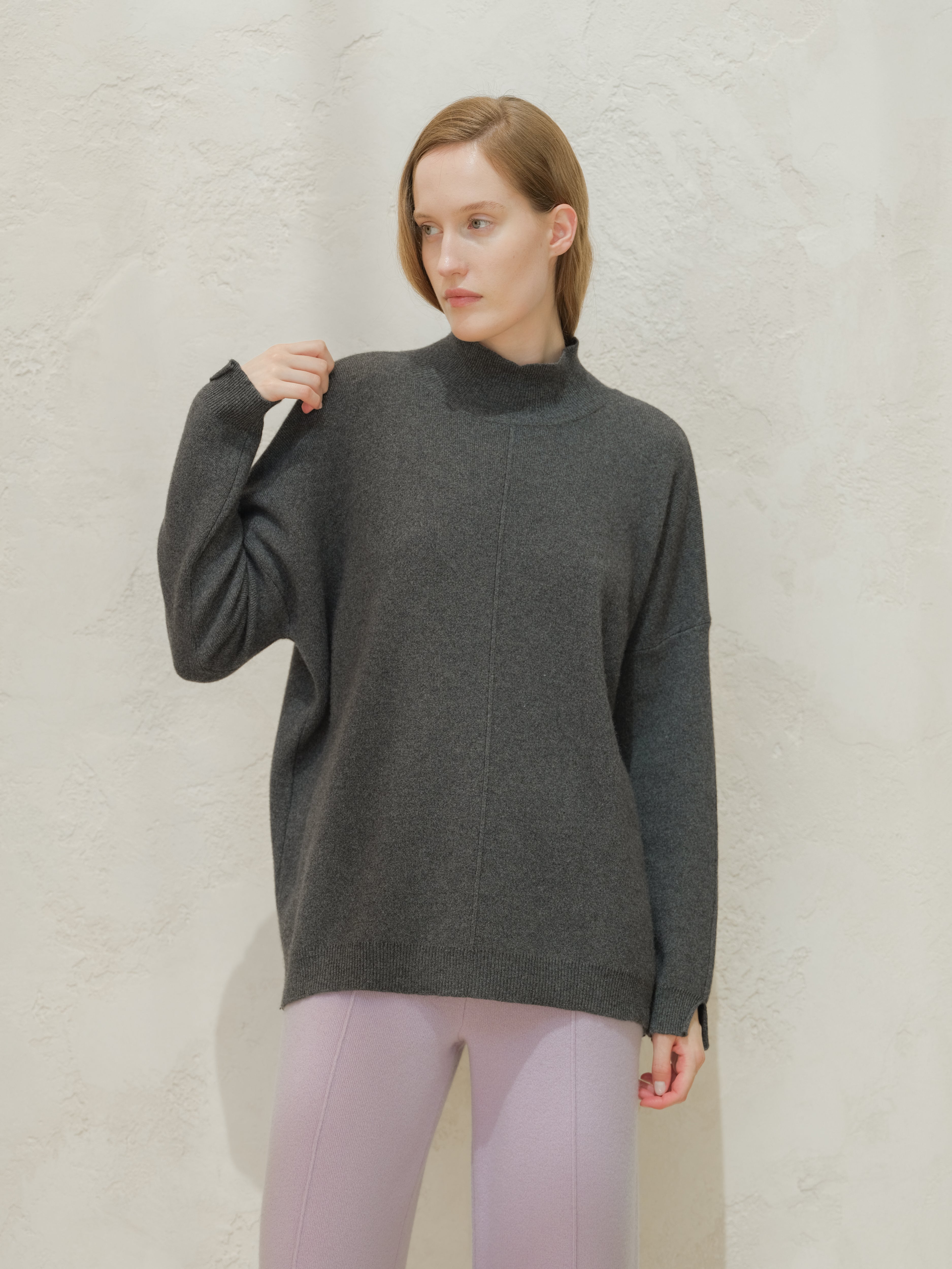Maglione dolcevita maxi in misto cashmere