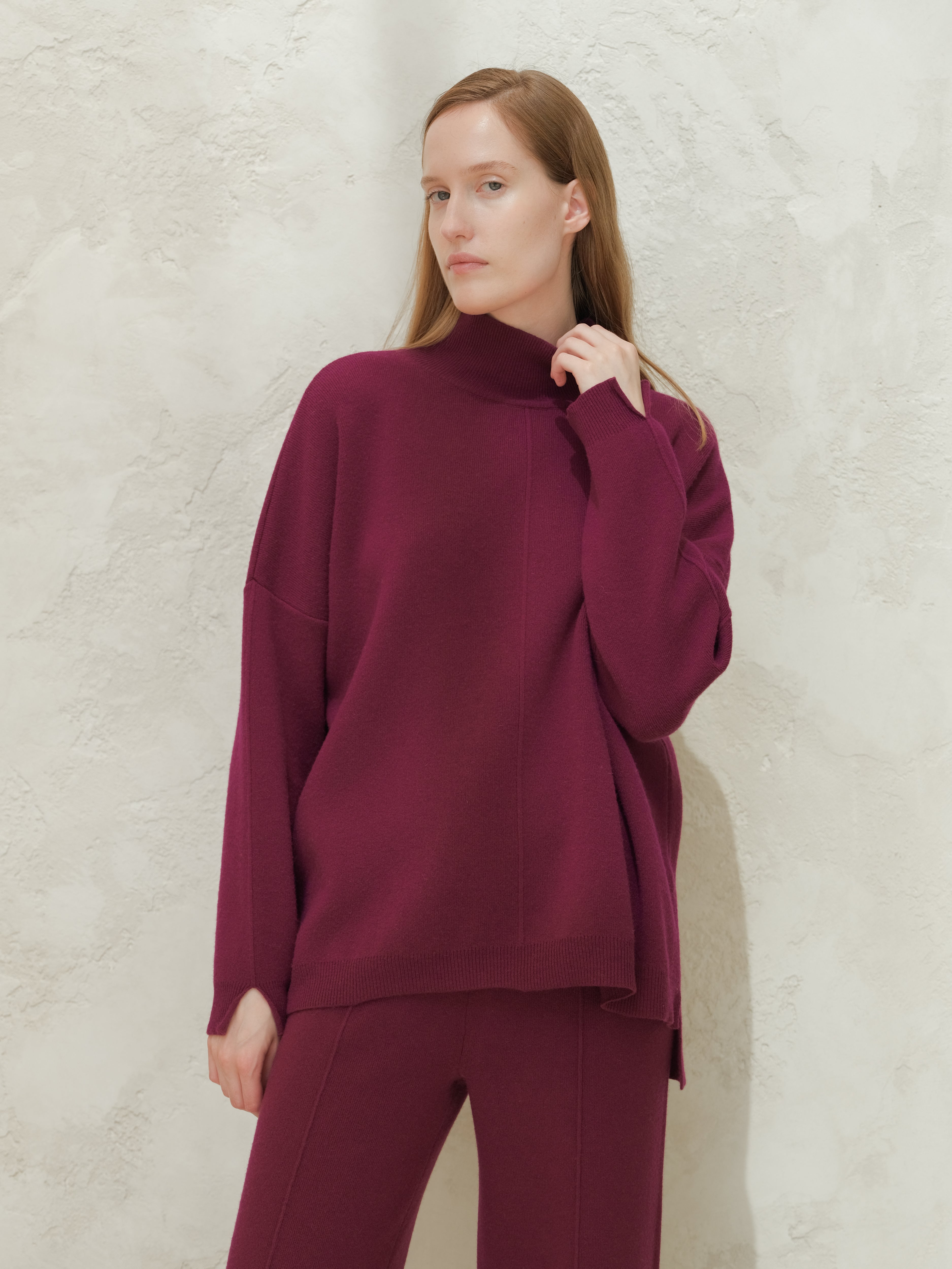 Maglione dolcevita maxi in misto cashmere