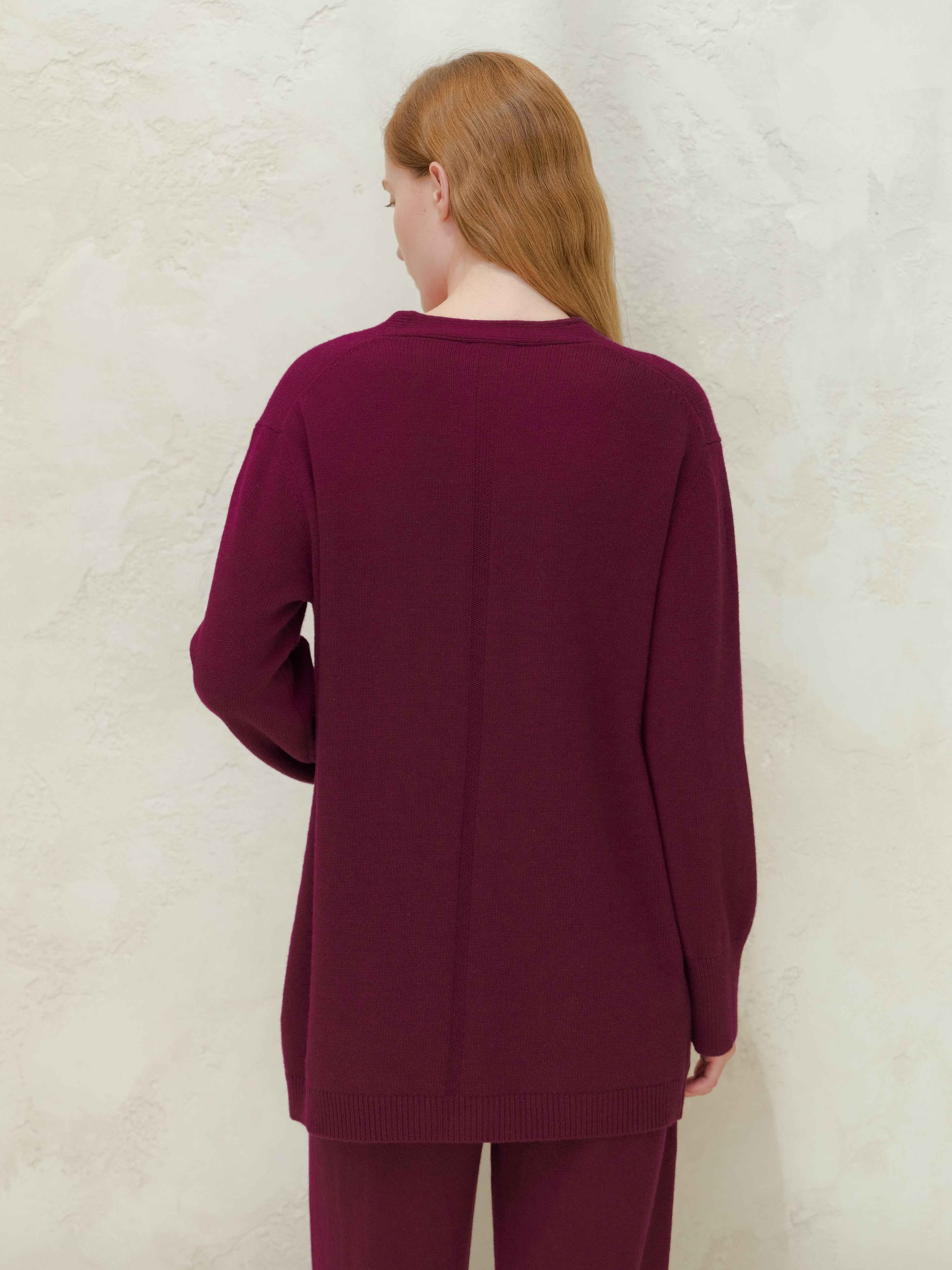 Cashmere Mix V Neck Maxi Cardigan