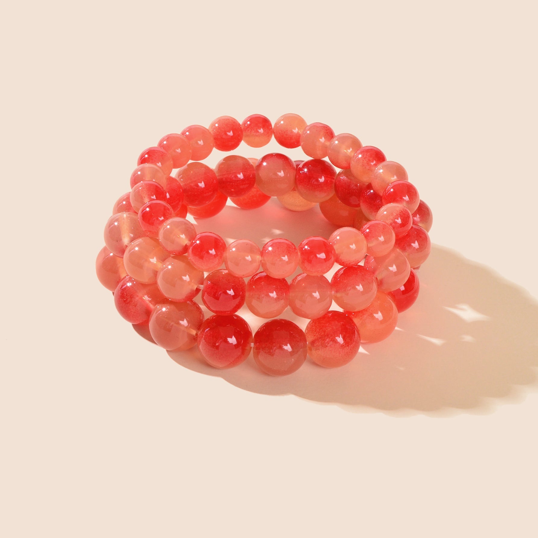 Set di 3 bracciali con perle decorative