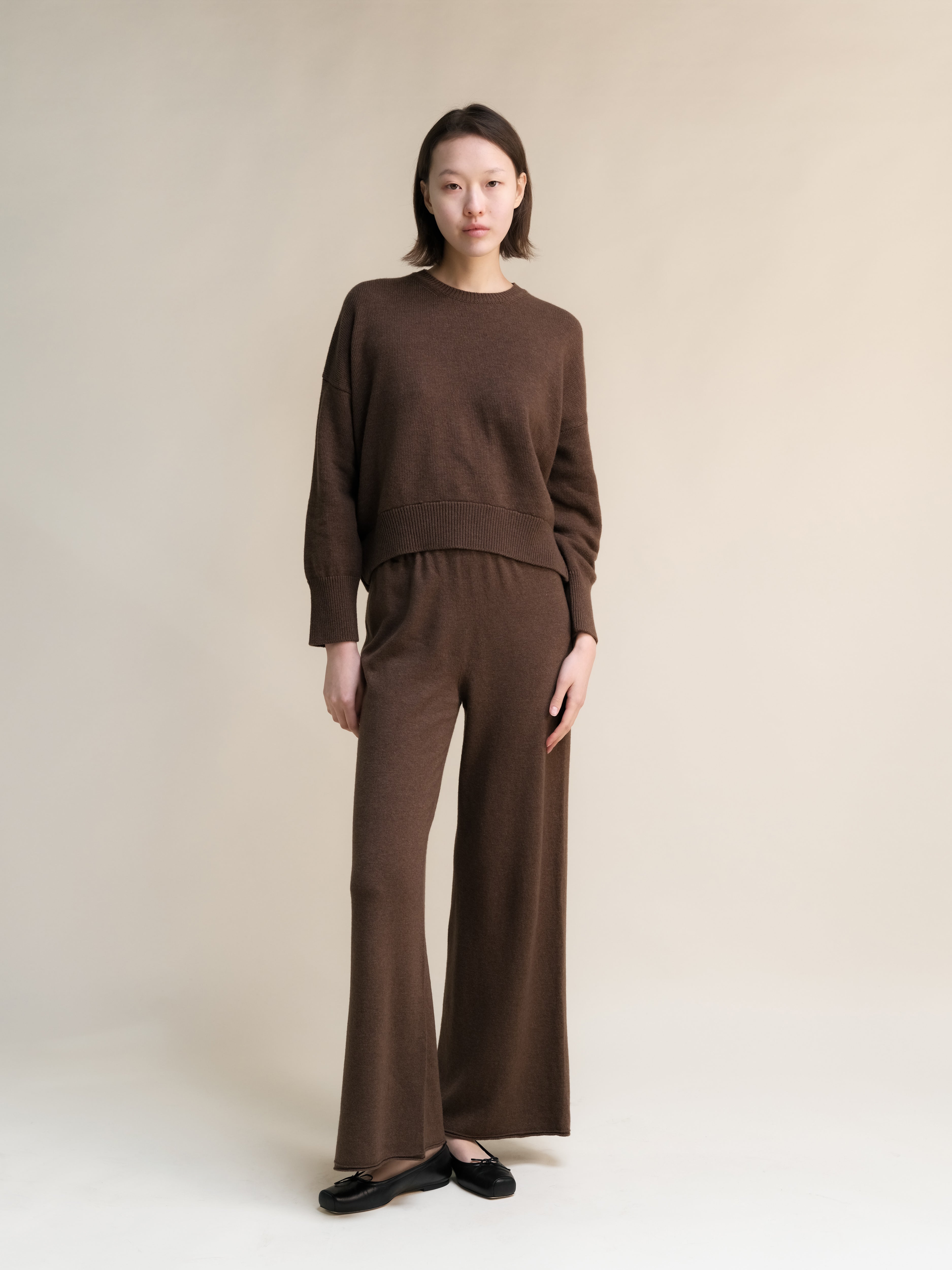 Maglia girocollo in misto cashmere