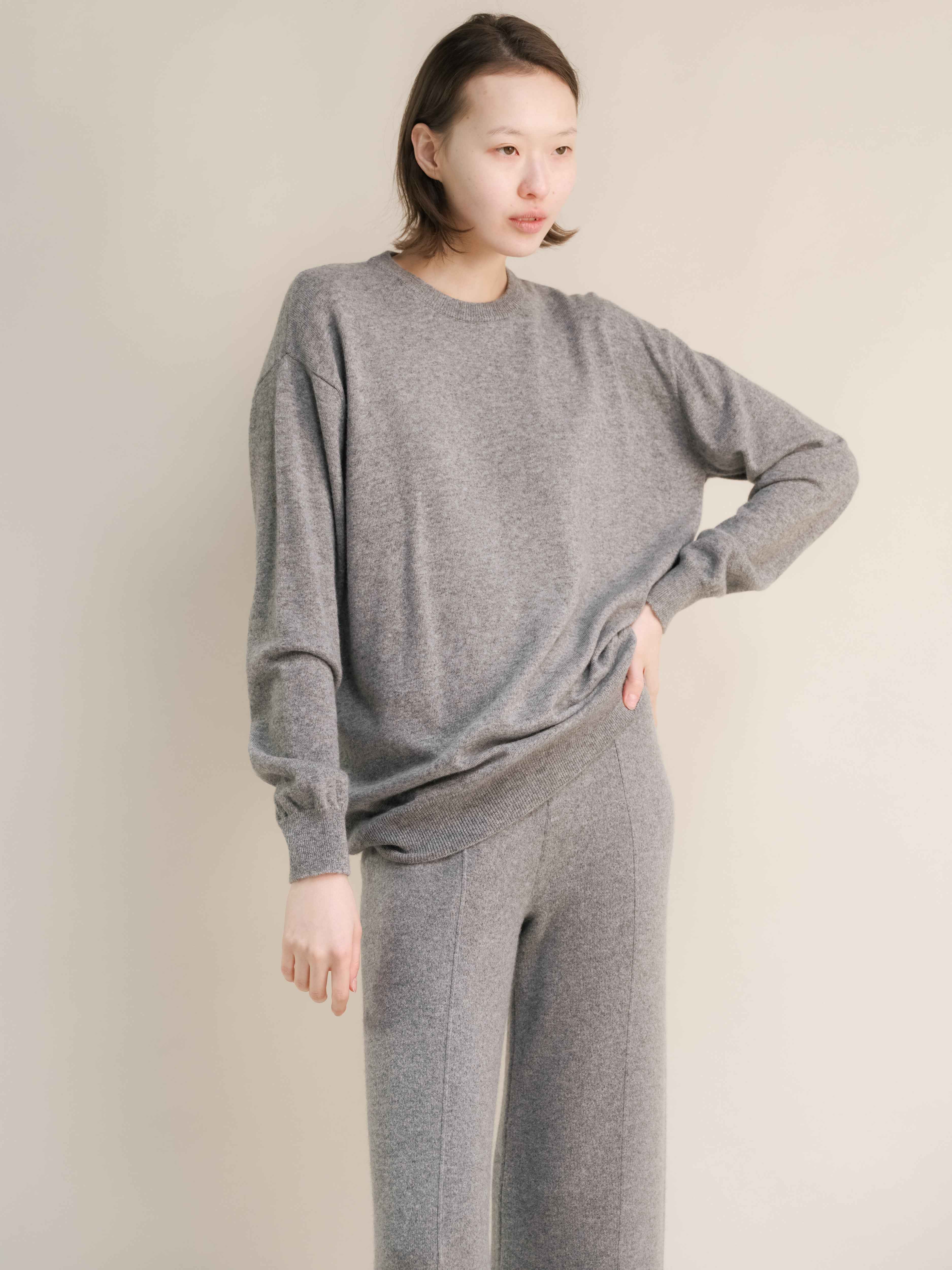 Cashmere Mix Classic Crewneck Sweater