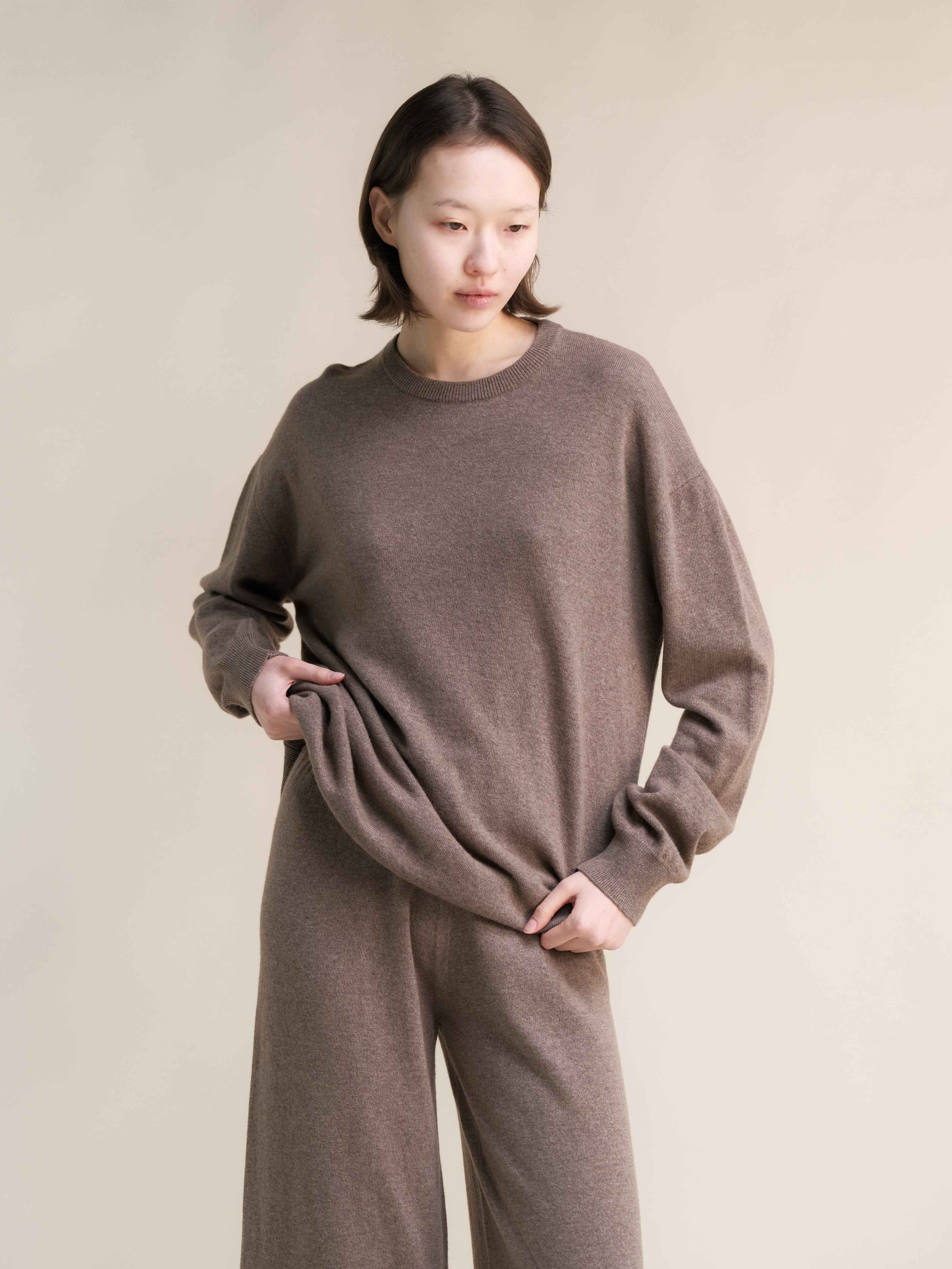 Cashmere Mix Classic Crewneck Sweater