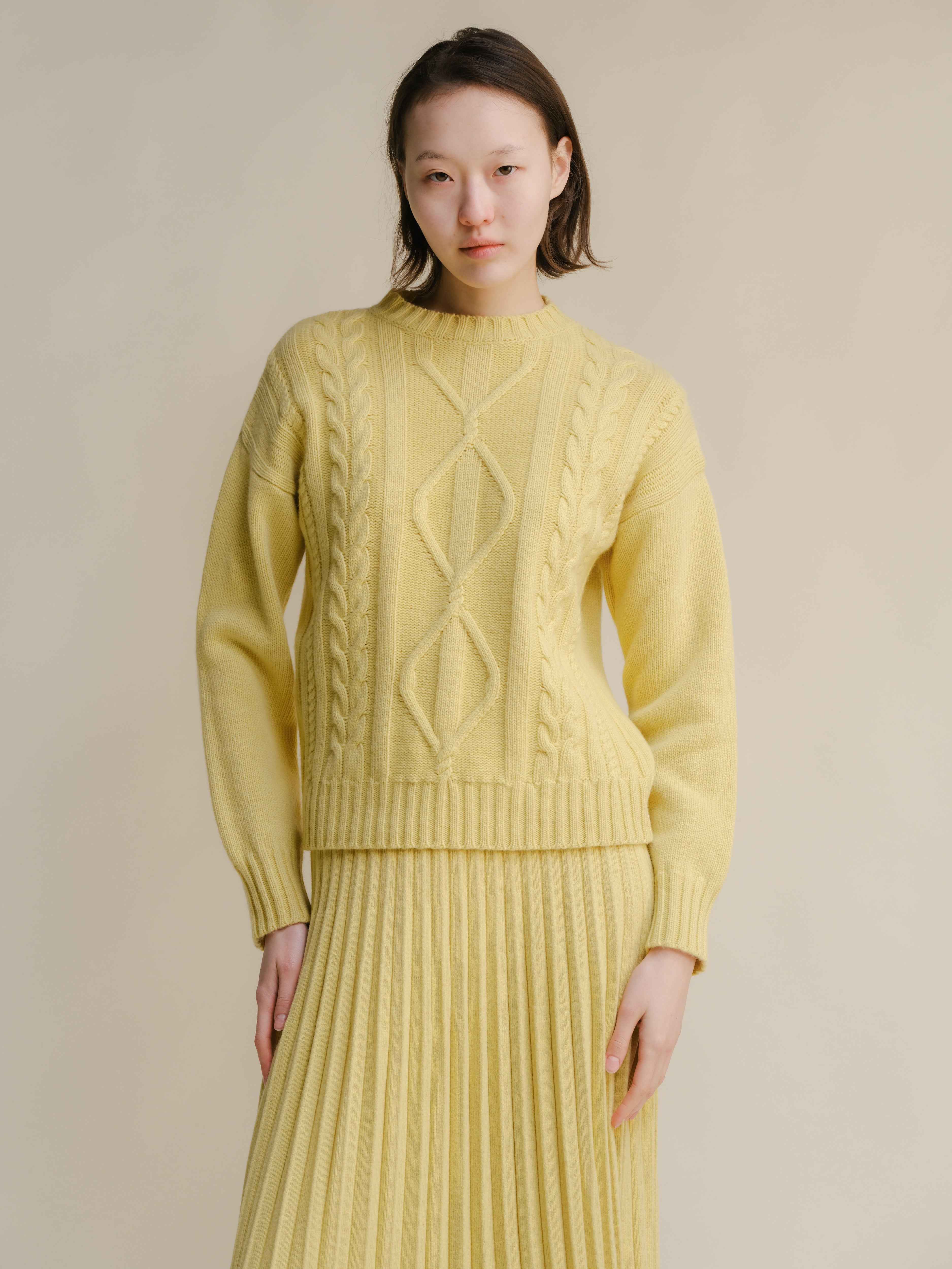 Cashmere Mix Cable Knit Sweater