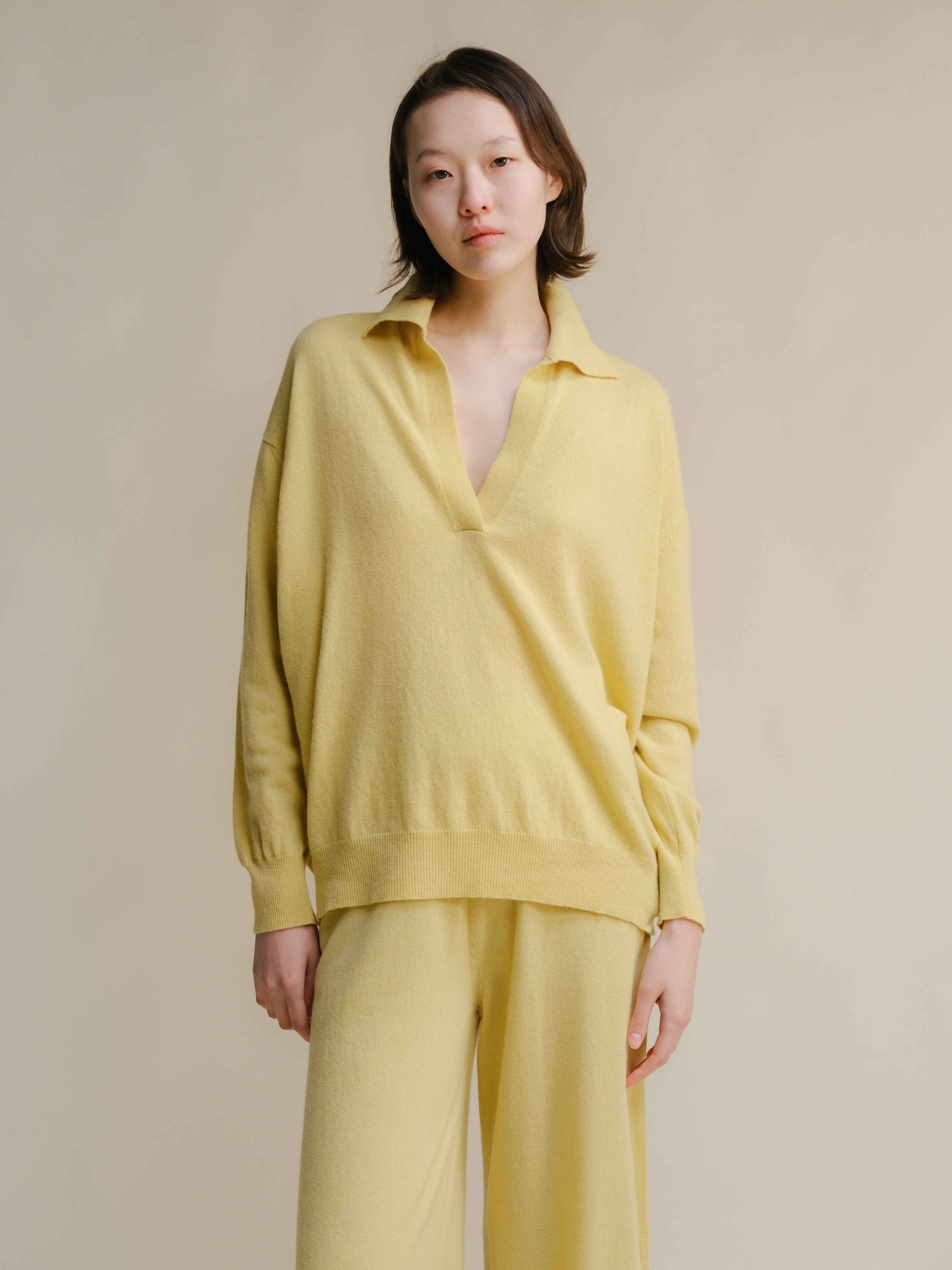 Cashmere Mix Polo Knit