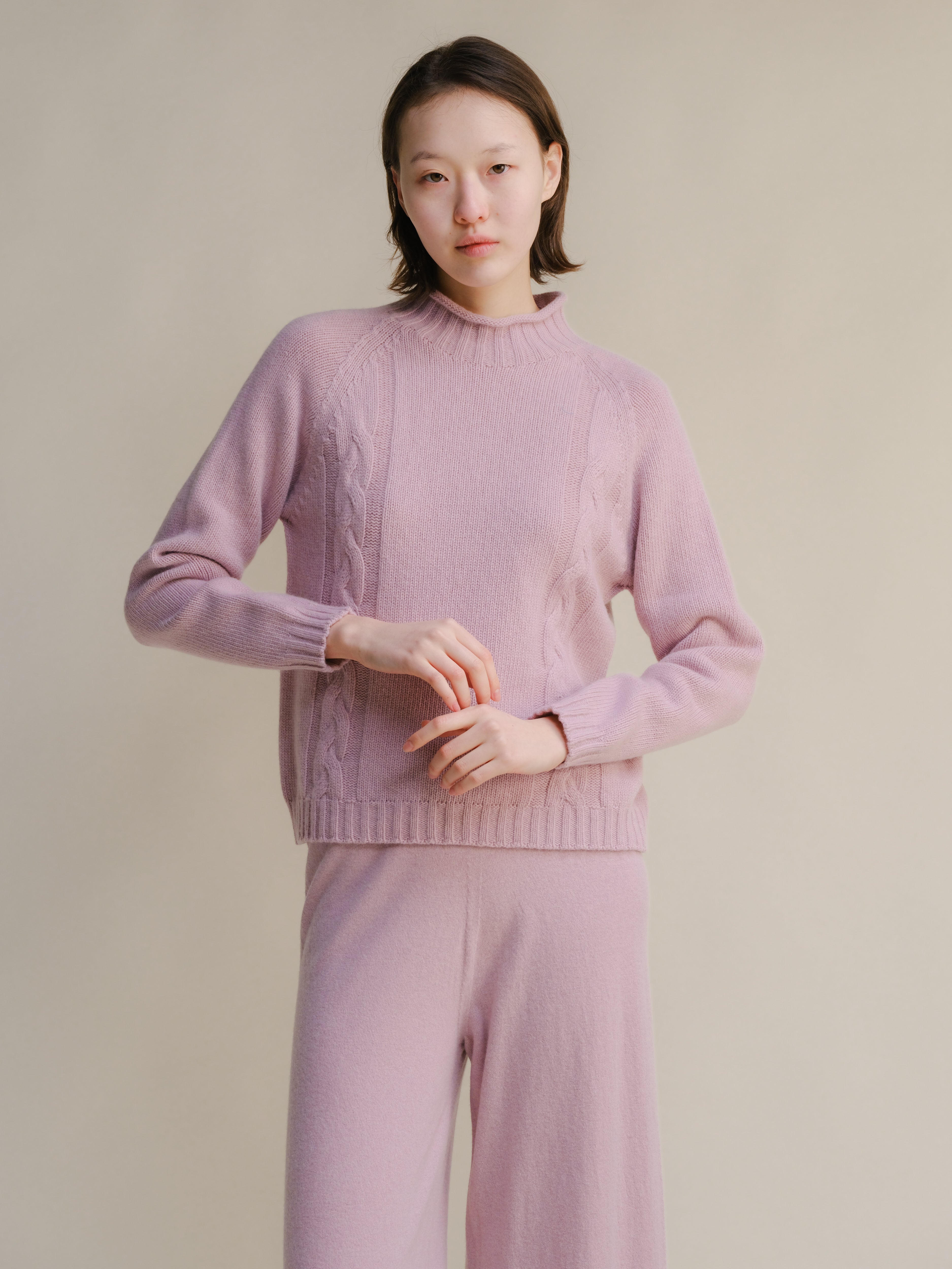Maglione a trecce “Ricciolo” in misto cashmere (3D-Knit)