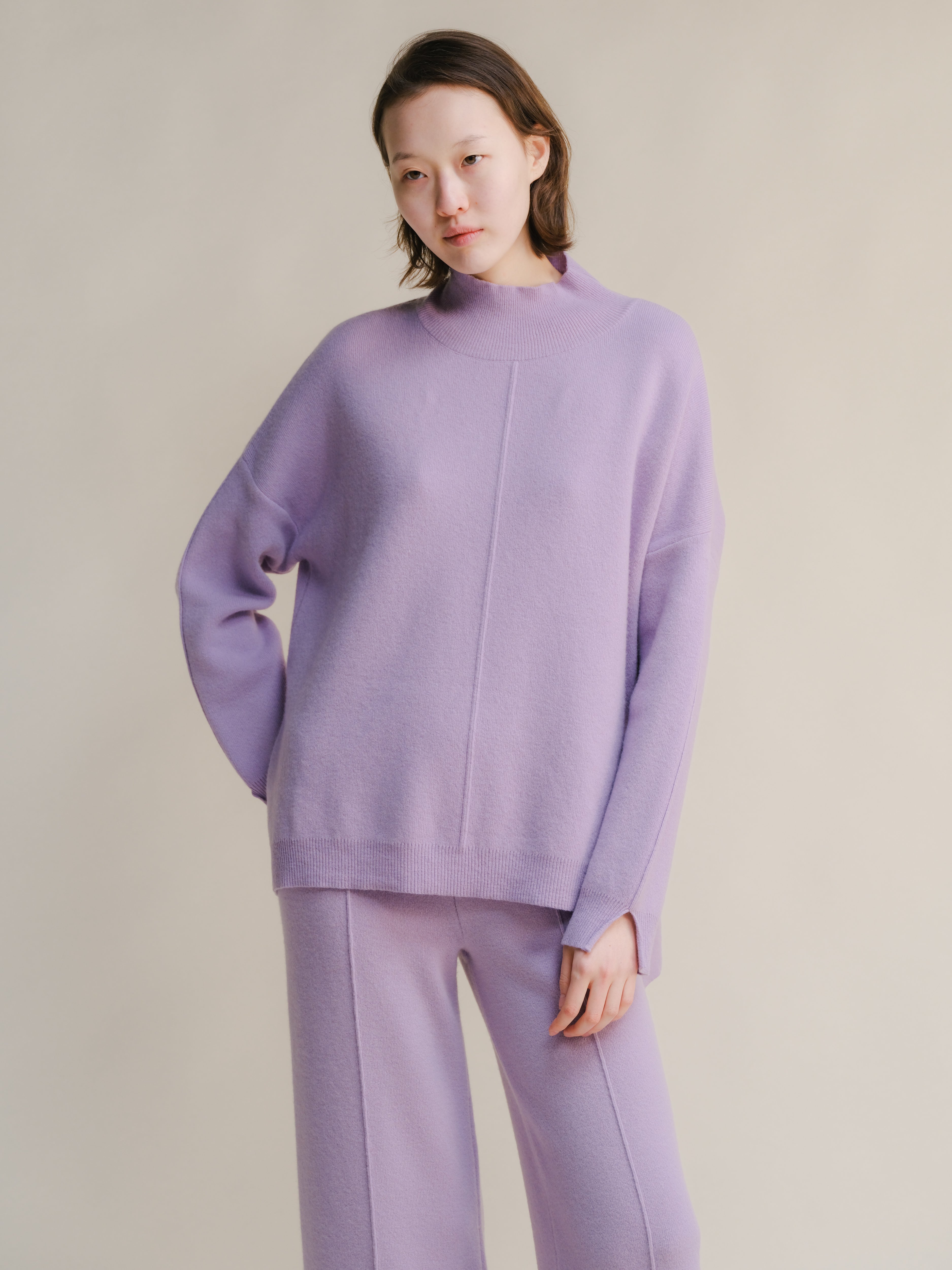 Maglione dolcevita maxi in misto cashmere
