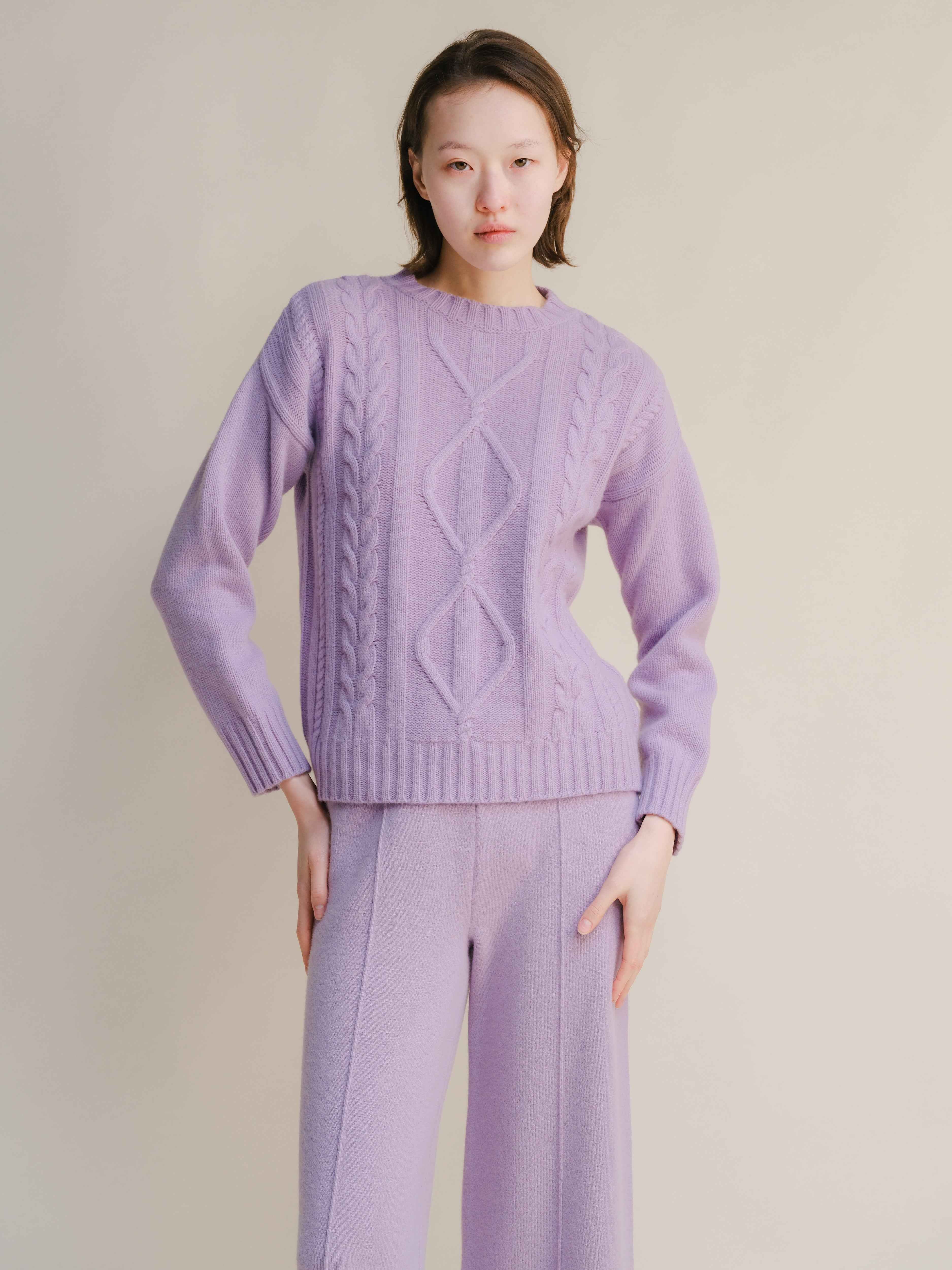 Cashmere Mix Cable Knit Sweater