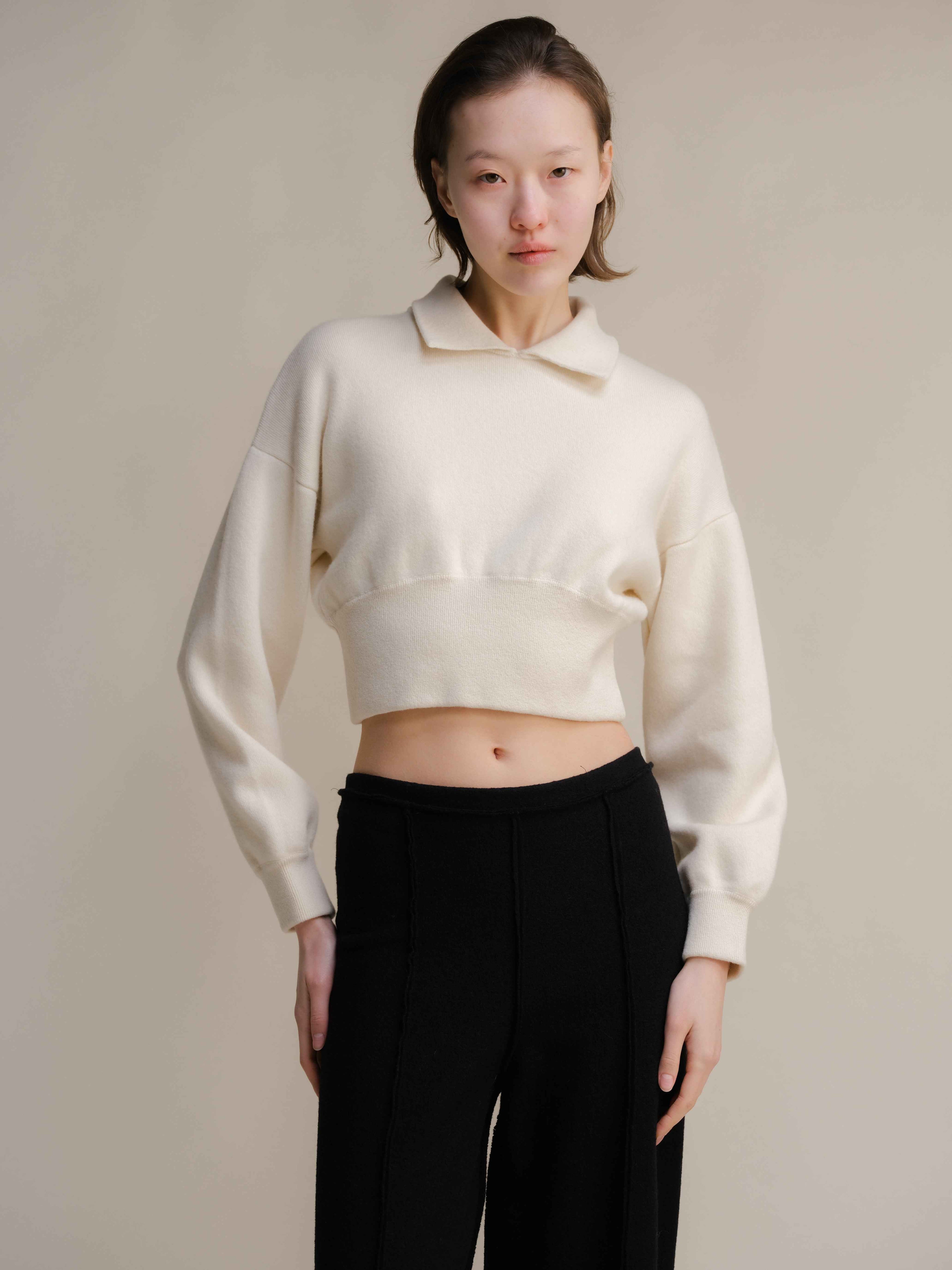 Lambswool Cropped Polo