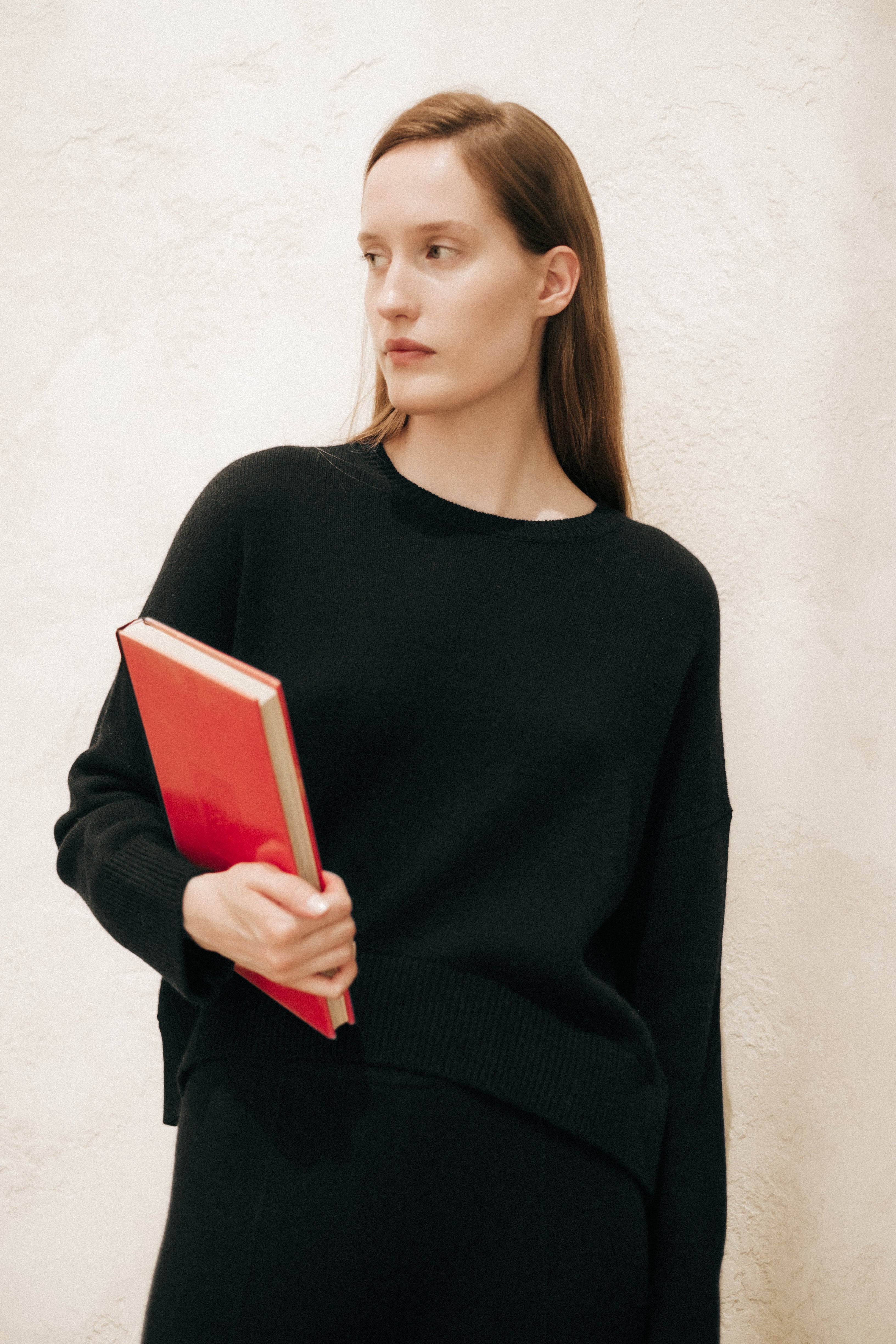 Maglia girocollo in misto cashmere
