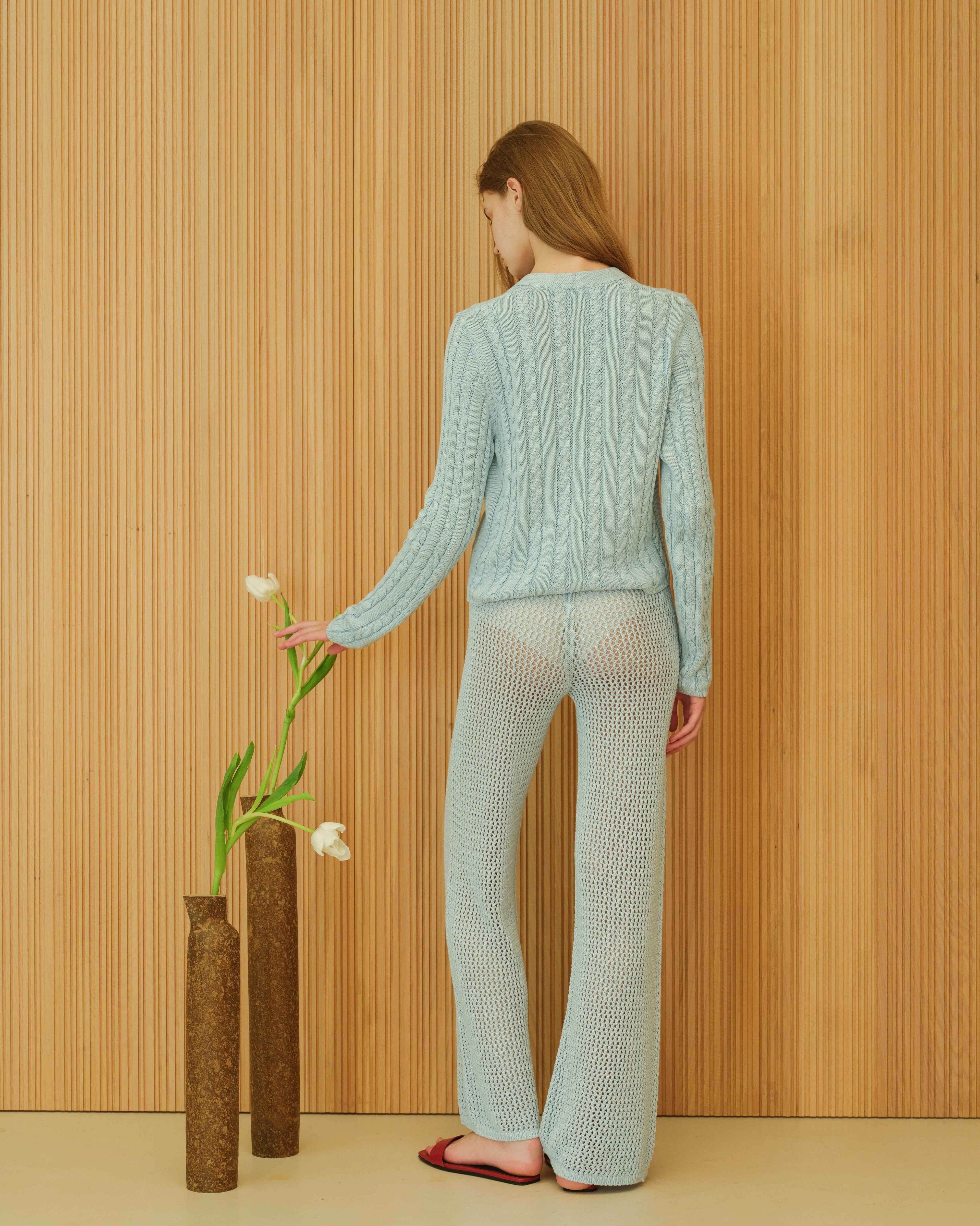 Fine Cotton Cable Cardigan