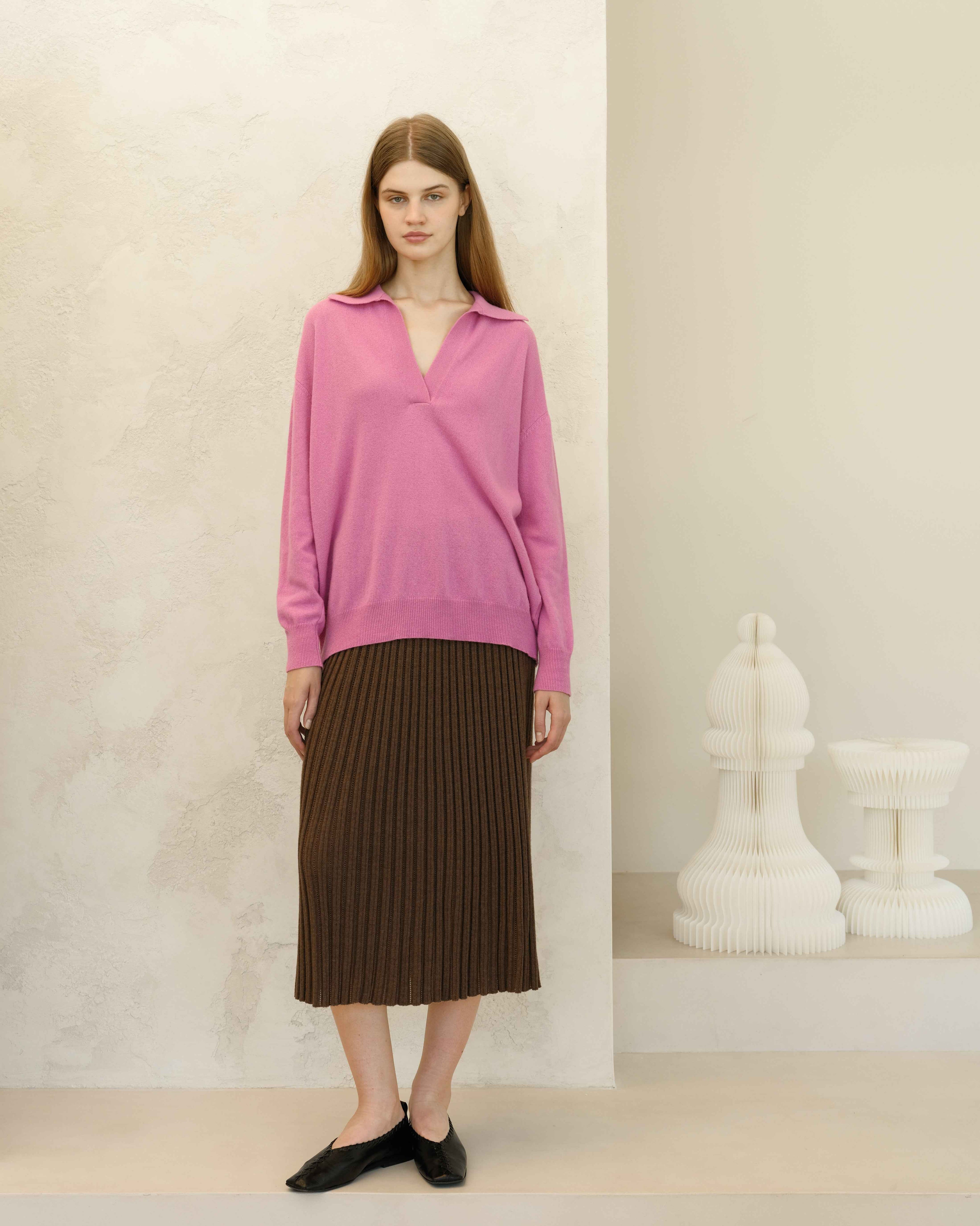 Cashmere Mix Polo Knit