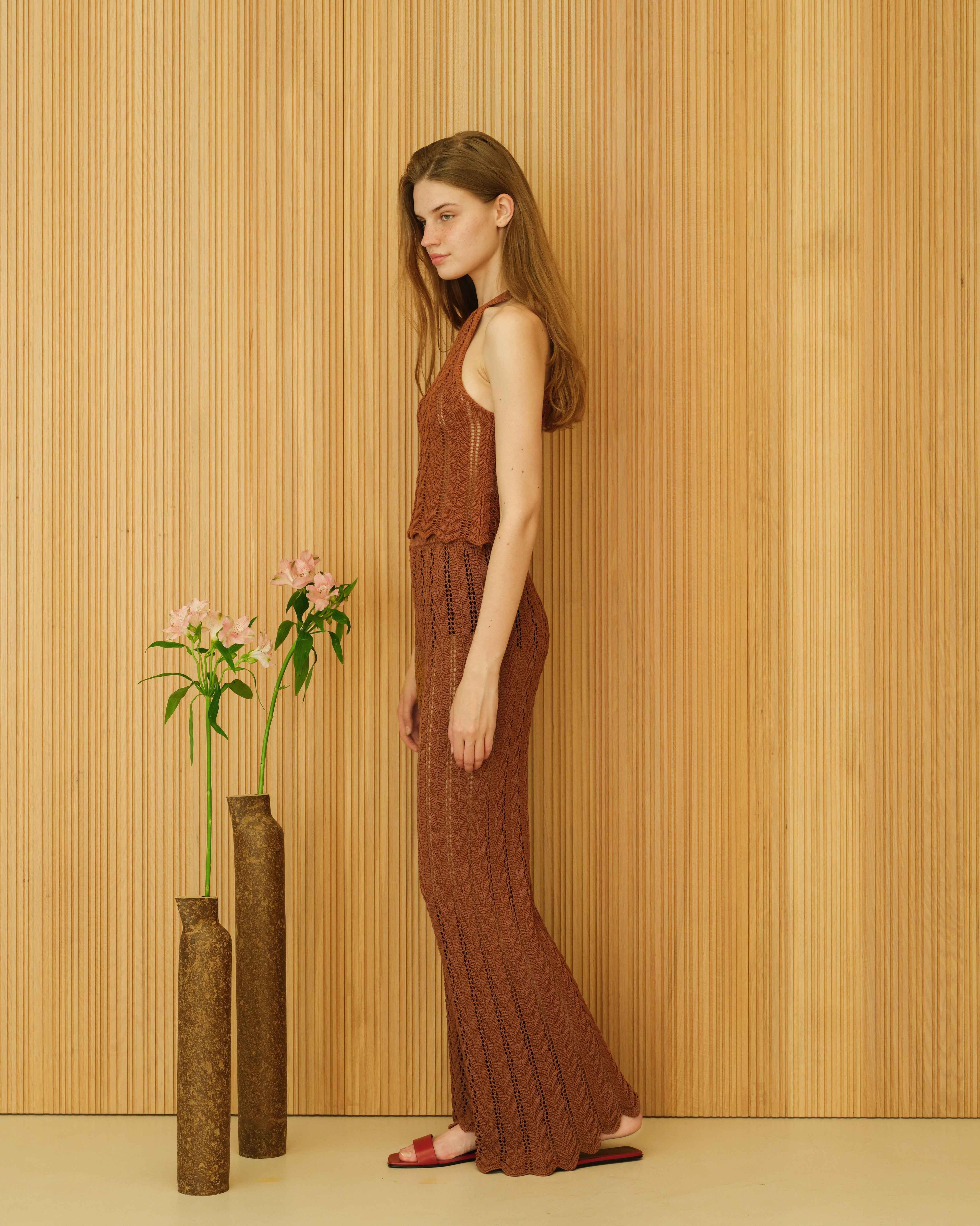 Fine Cotton Crochet Zig Zag Pants
