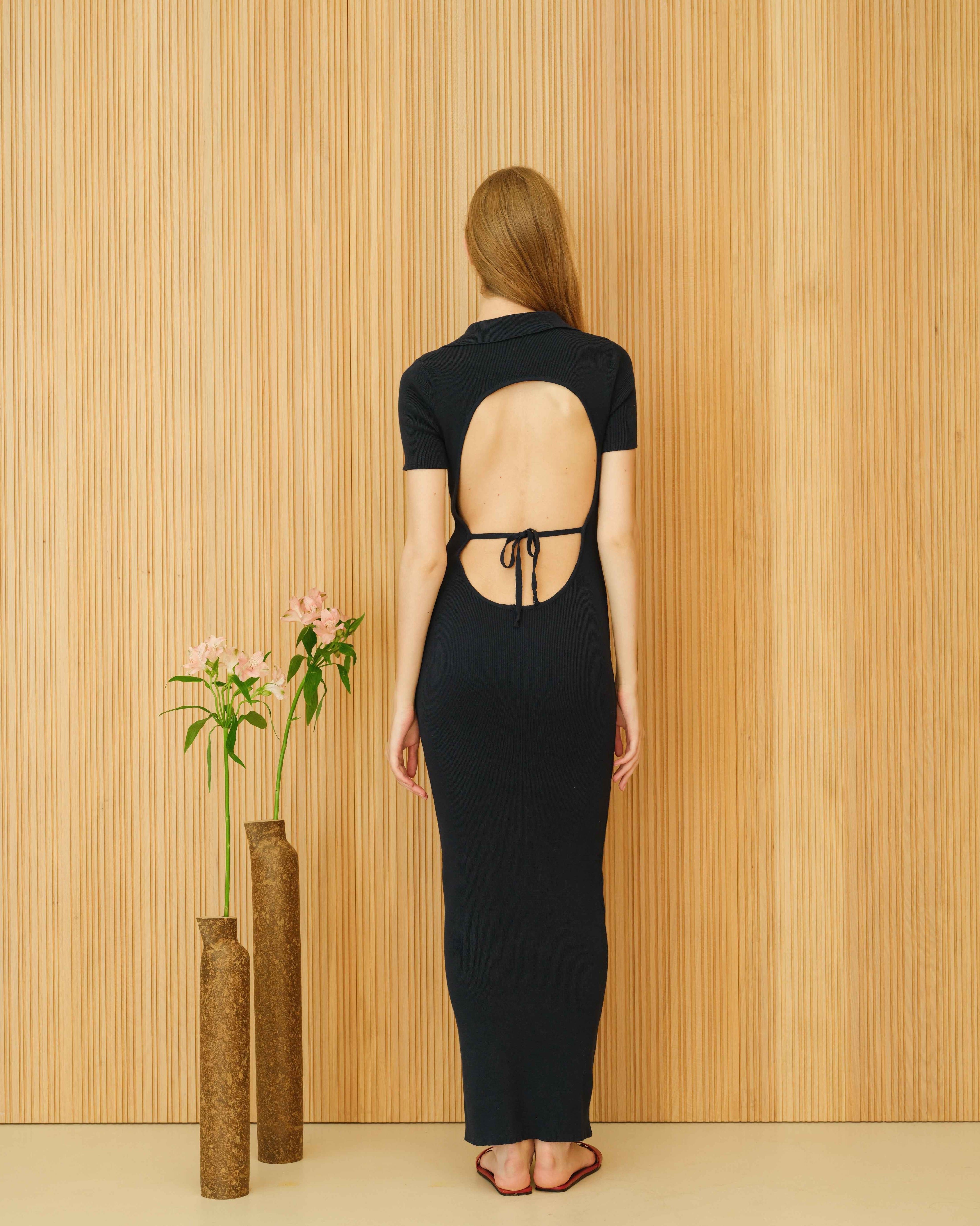 Fine Cotton Open-Back Dress