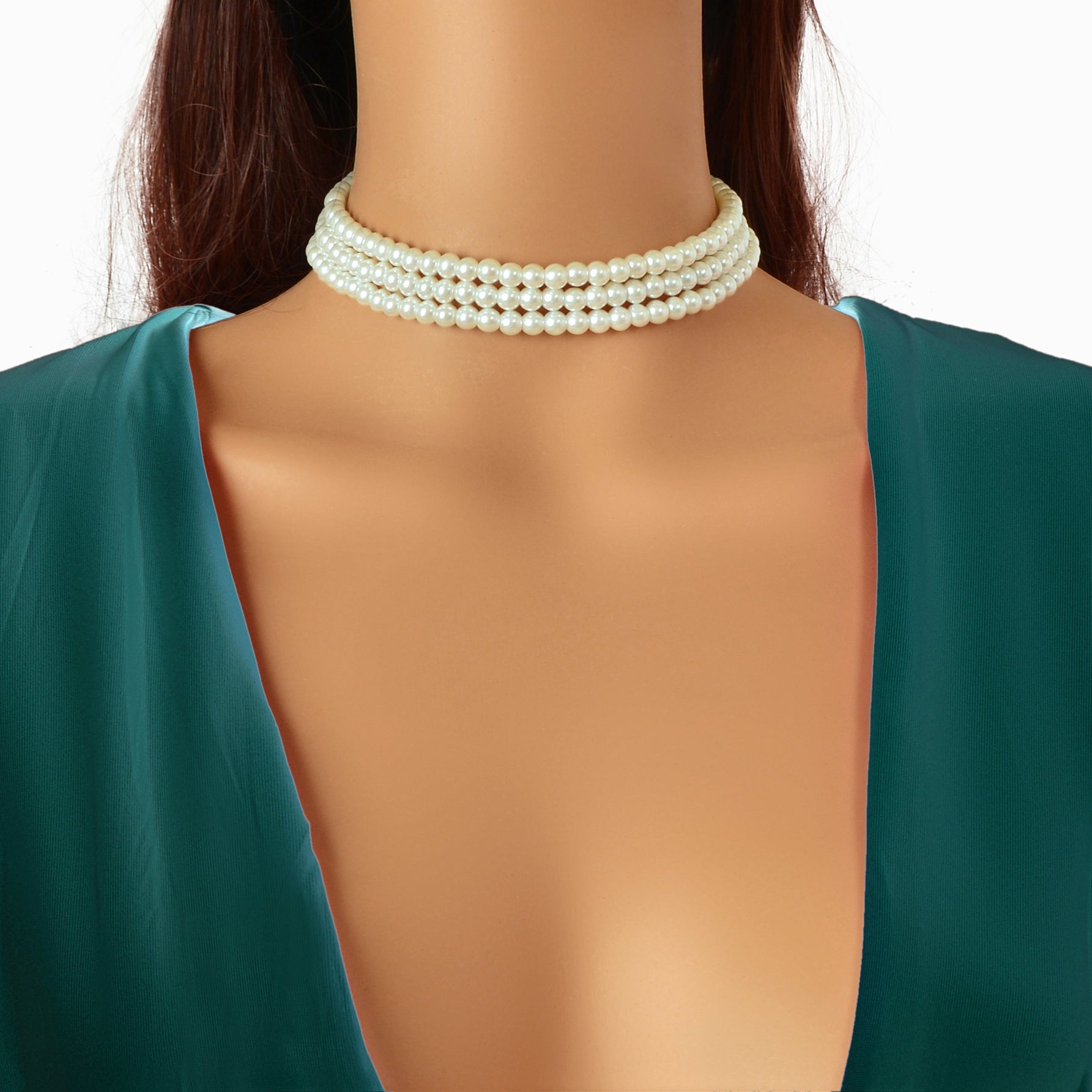 Collana a tre fili con perline