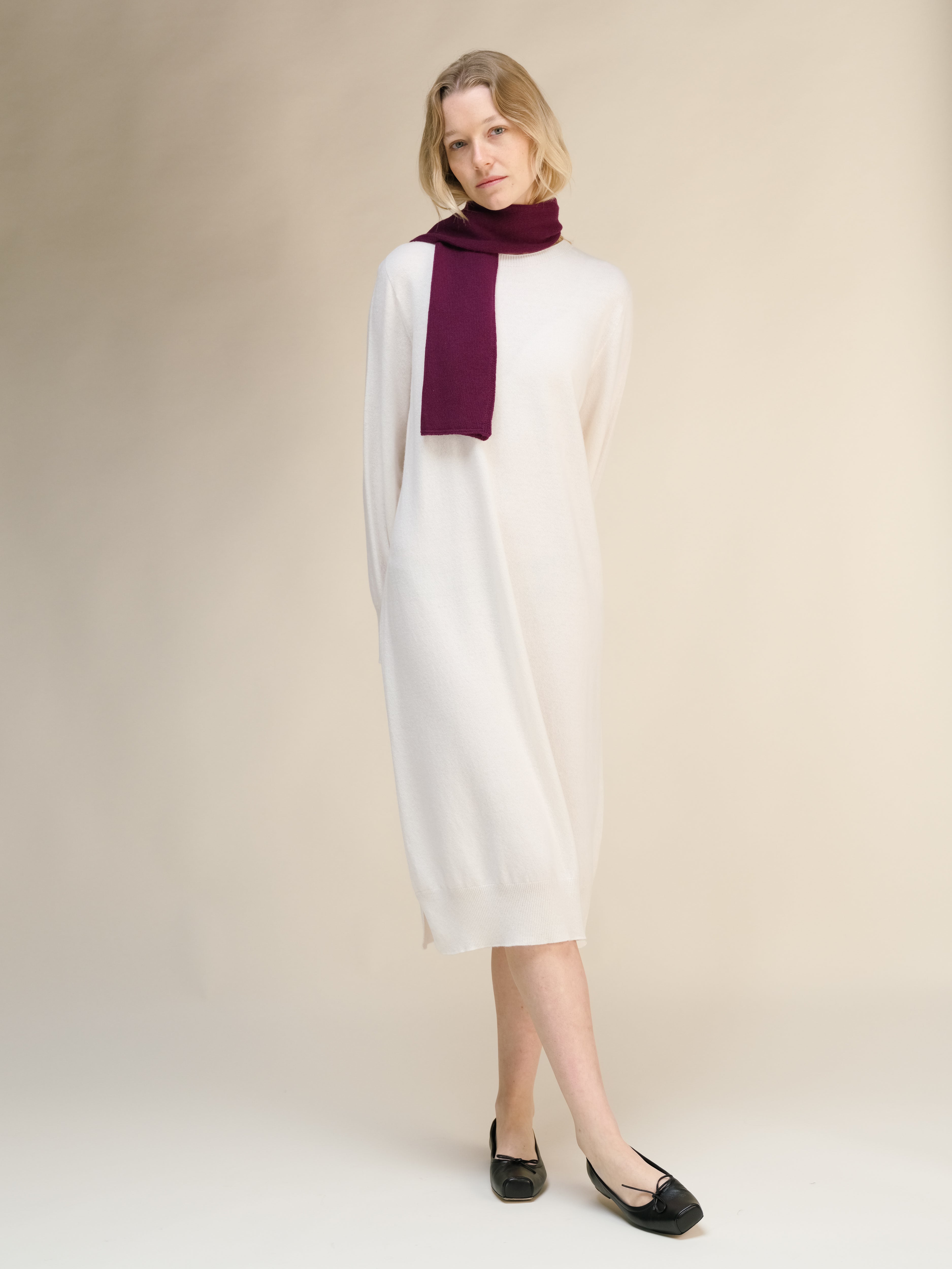 Abito midi in misto cashmere (3D-Knit)