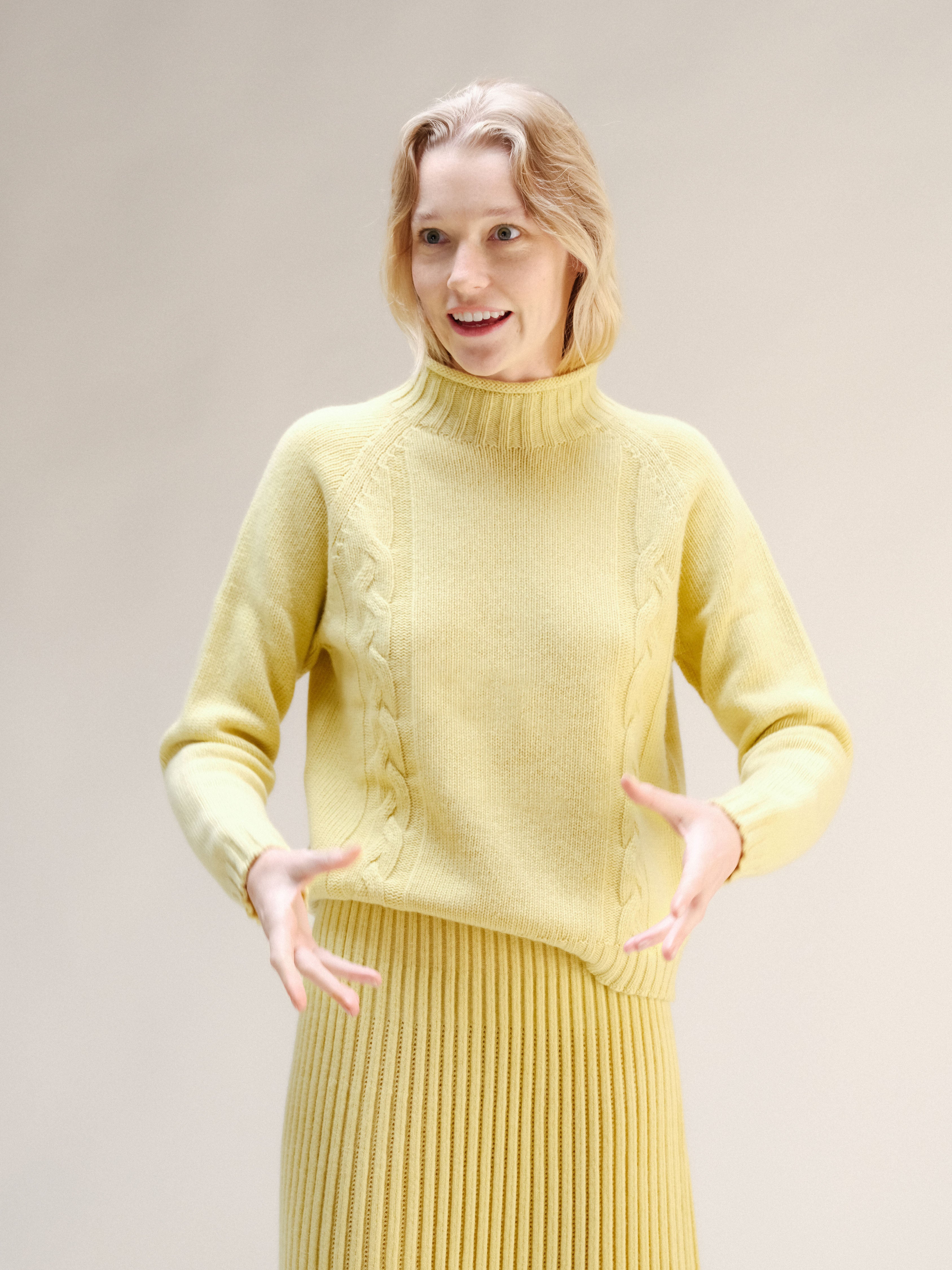 Maglione a trecce “Ricciolo” in misto cashmere (3D-Knit)