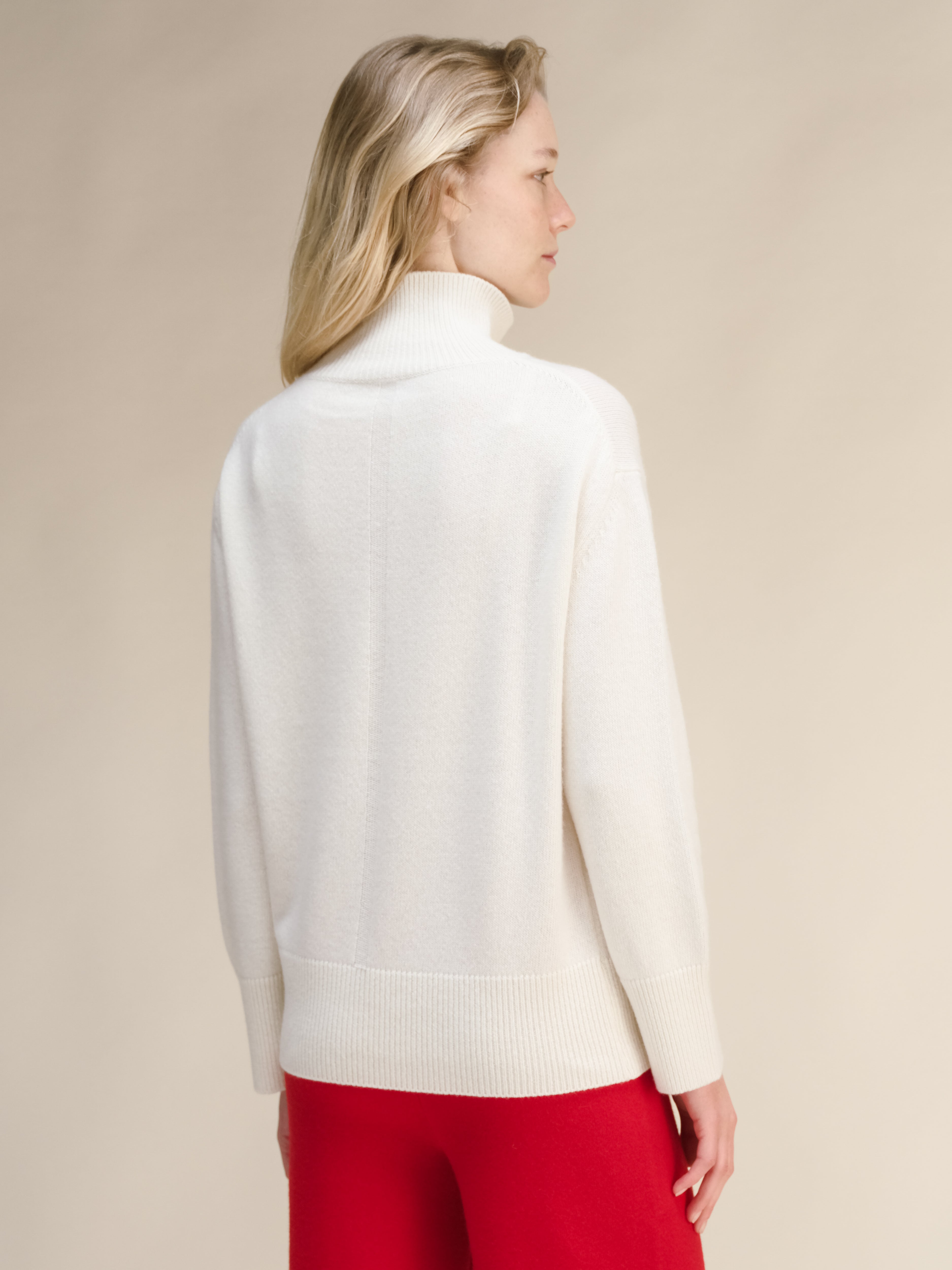 Maglione dolcevita lungo in misto cashmere