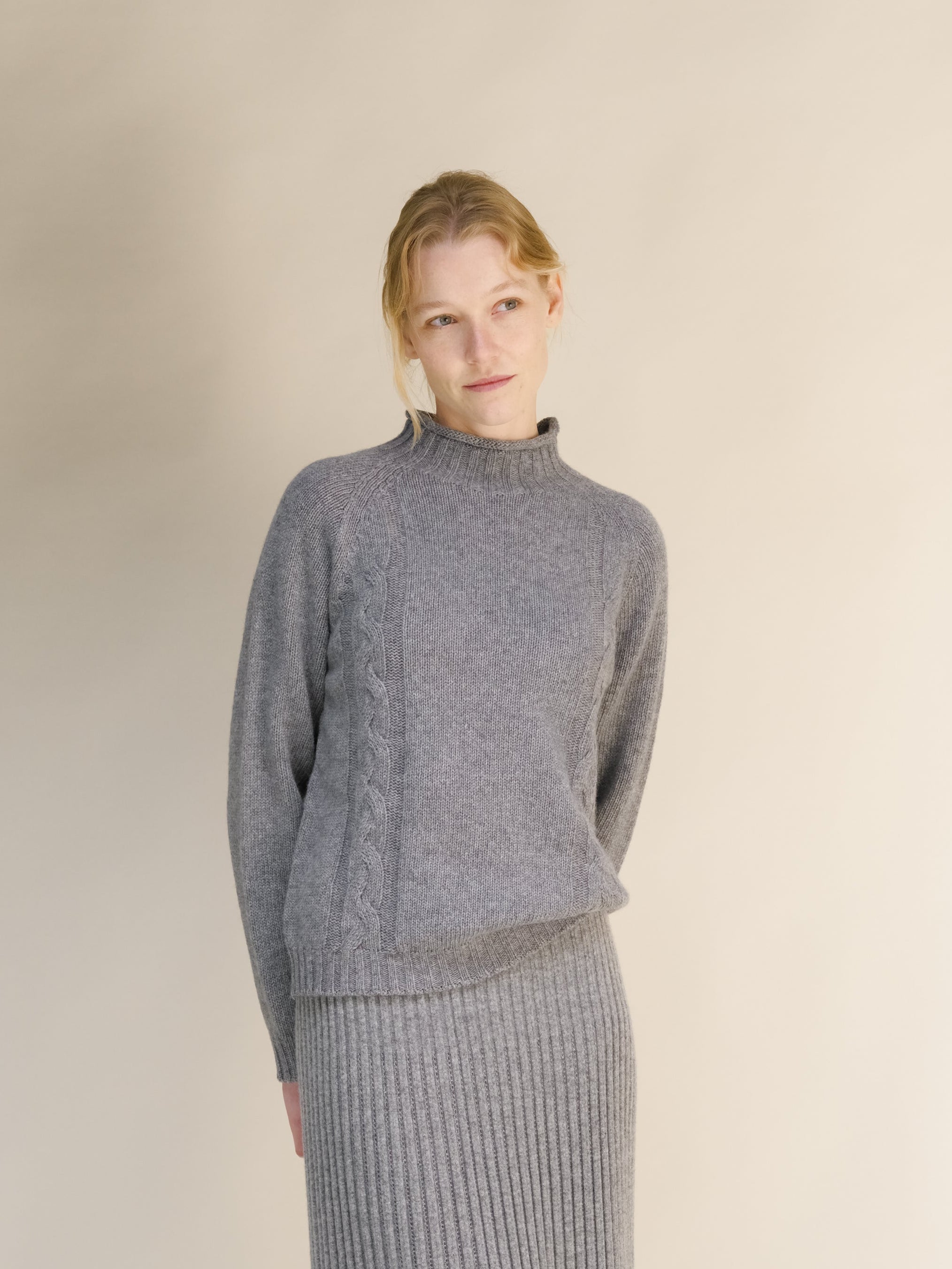 Maglione a trecce “Ricciolo” in misto cashmere (3D-Knit)