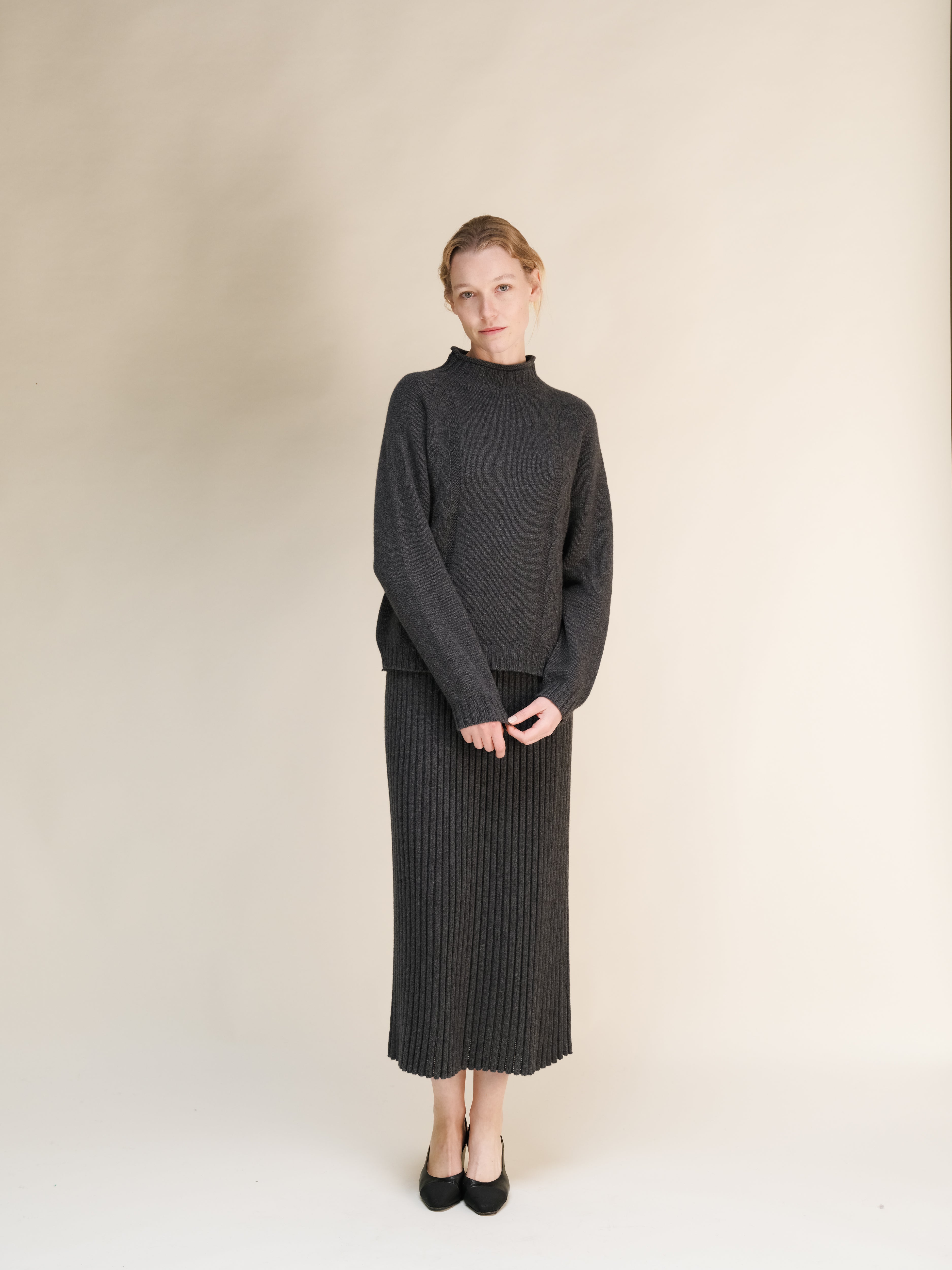 Maglione a trecce “Ricciolo” in misto cashmere (3D-Knit)
