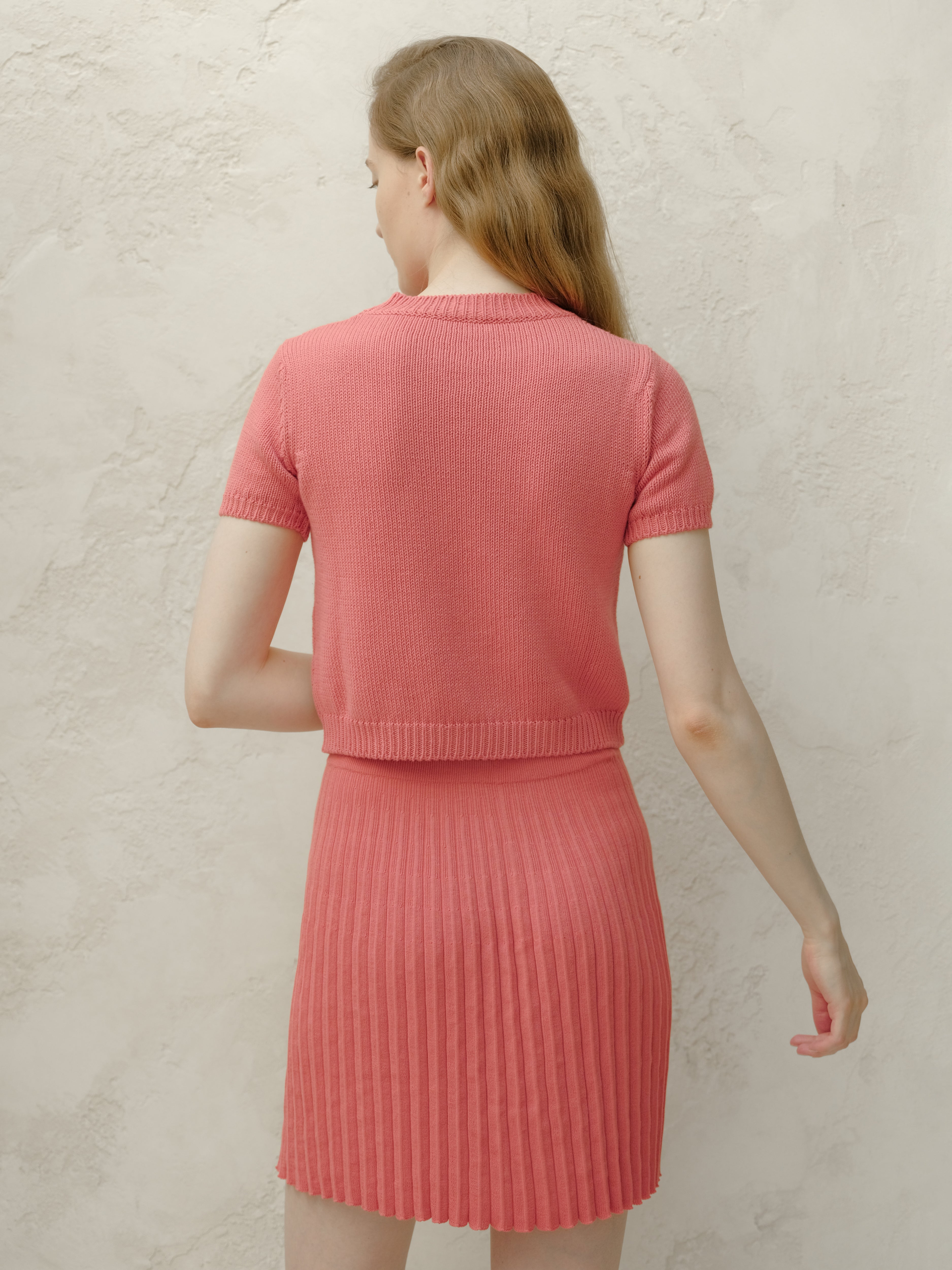 T-shirt in cotone a maglia grossa