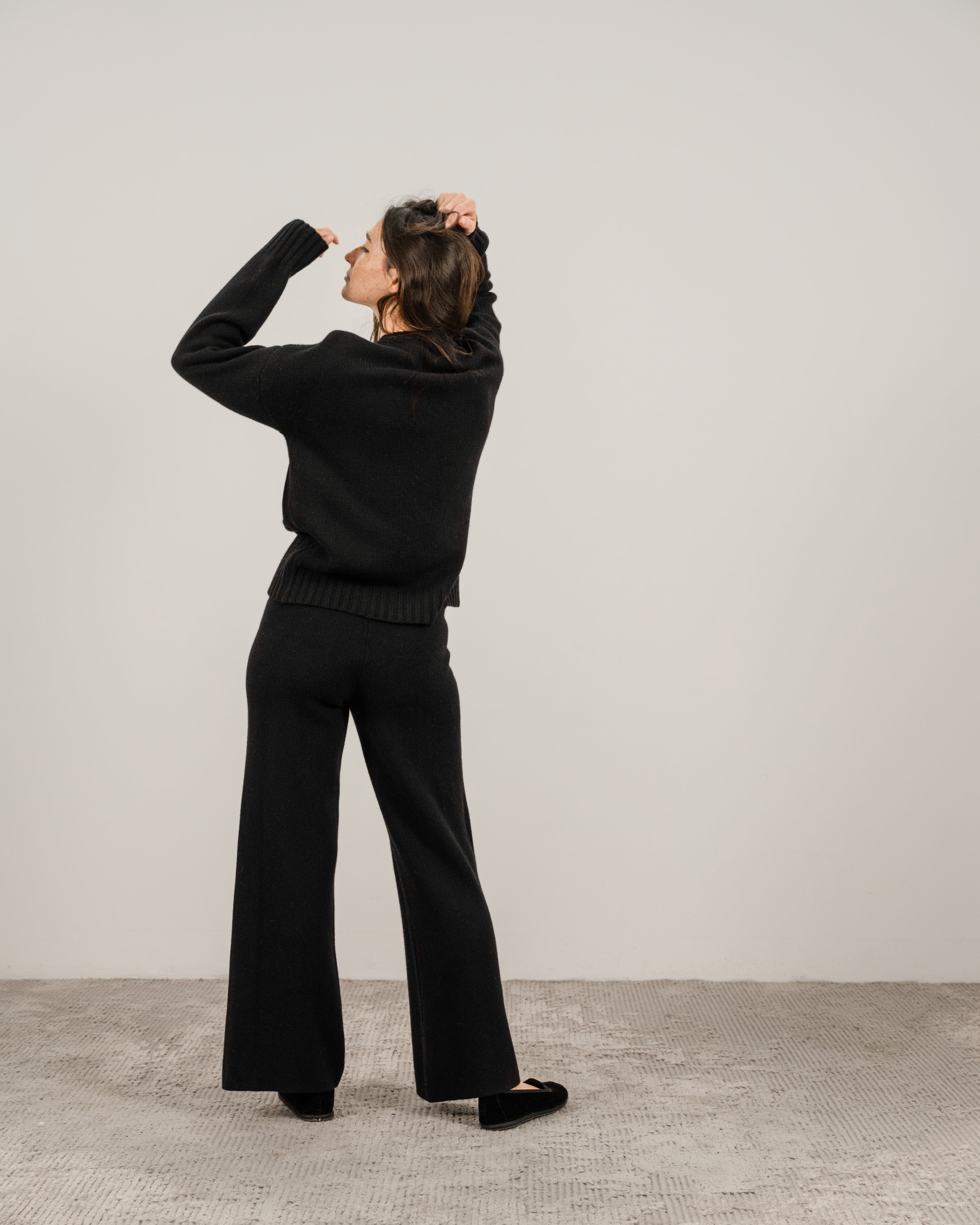 Maglione a trecce in misto cashmere