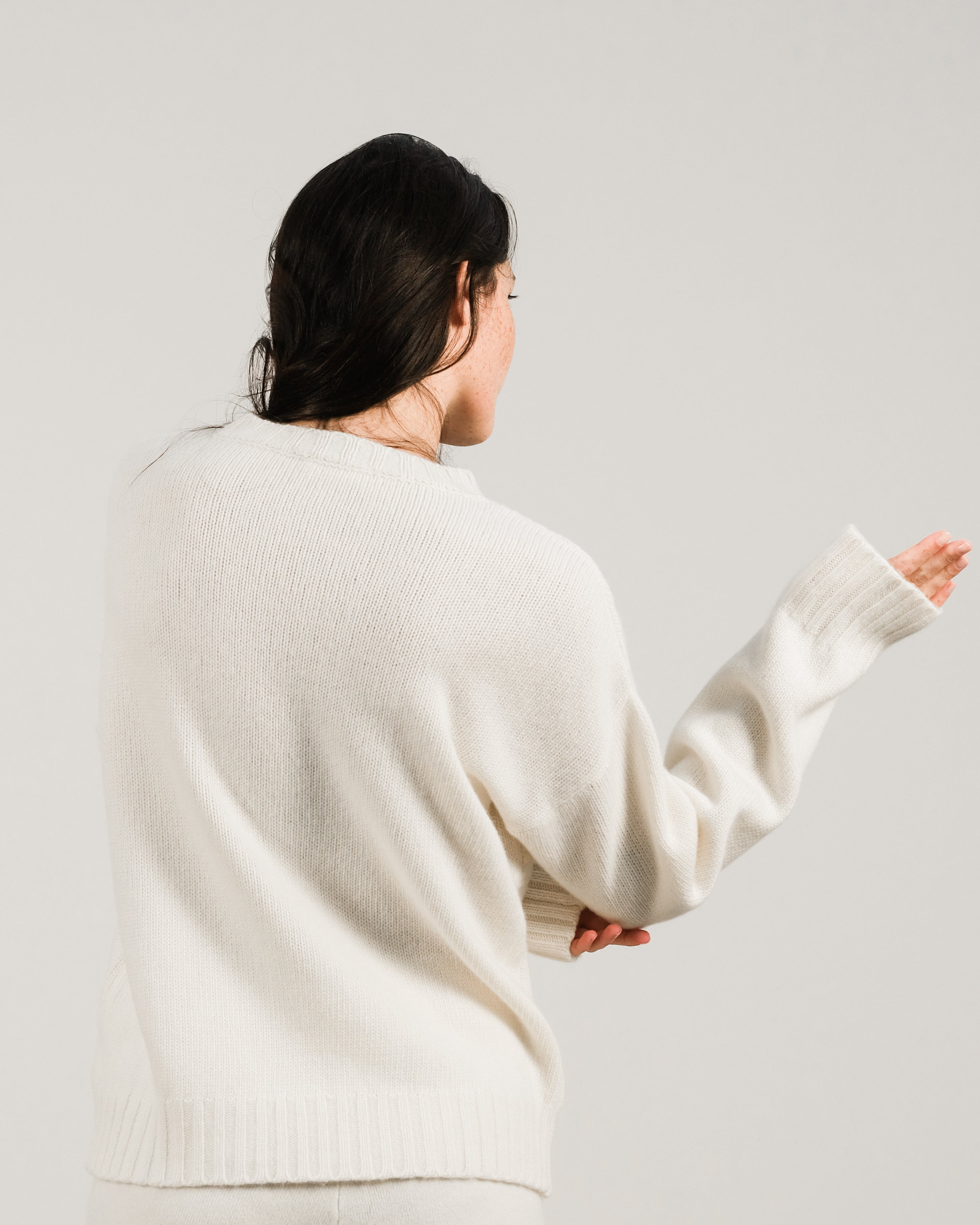 Maglione a trecce in misto cashmere