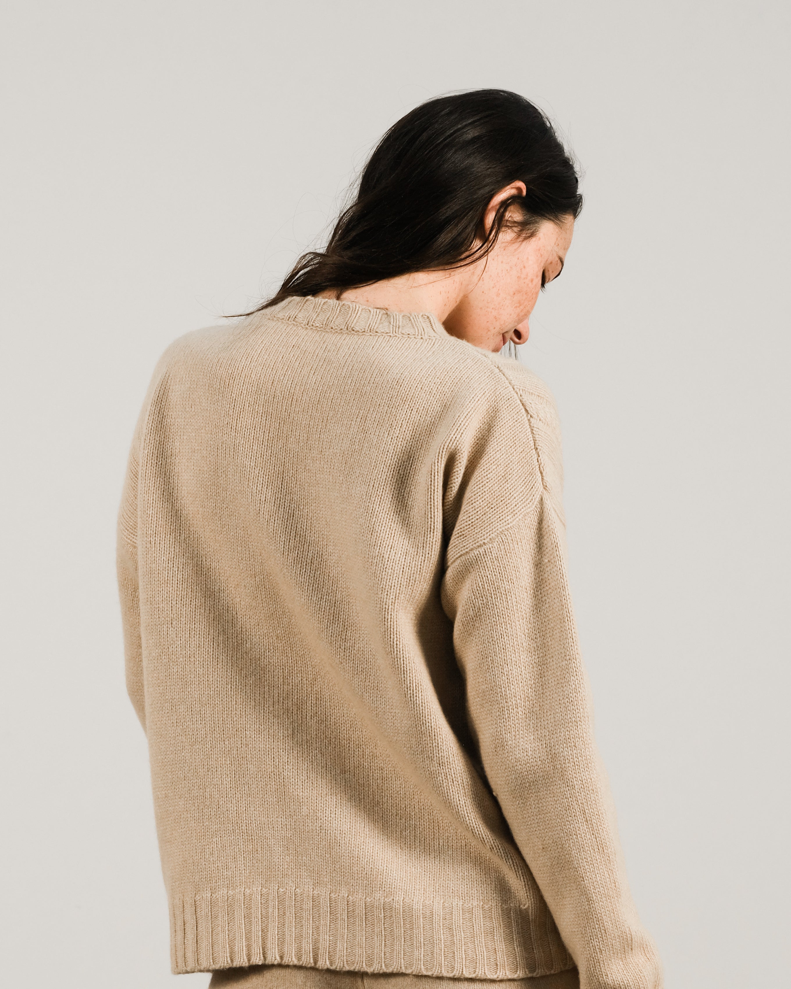 Maglione a trecce in misto cashmere