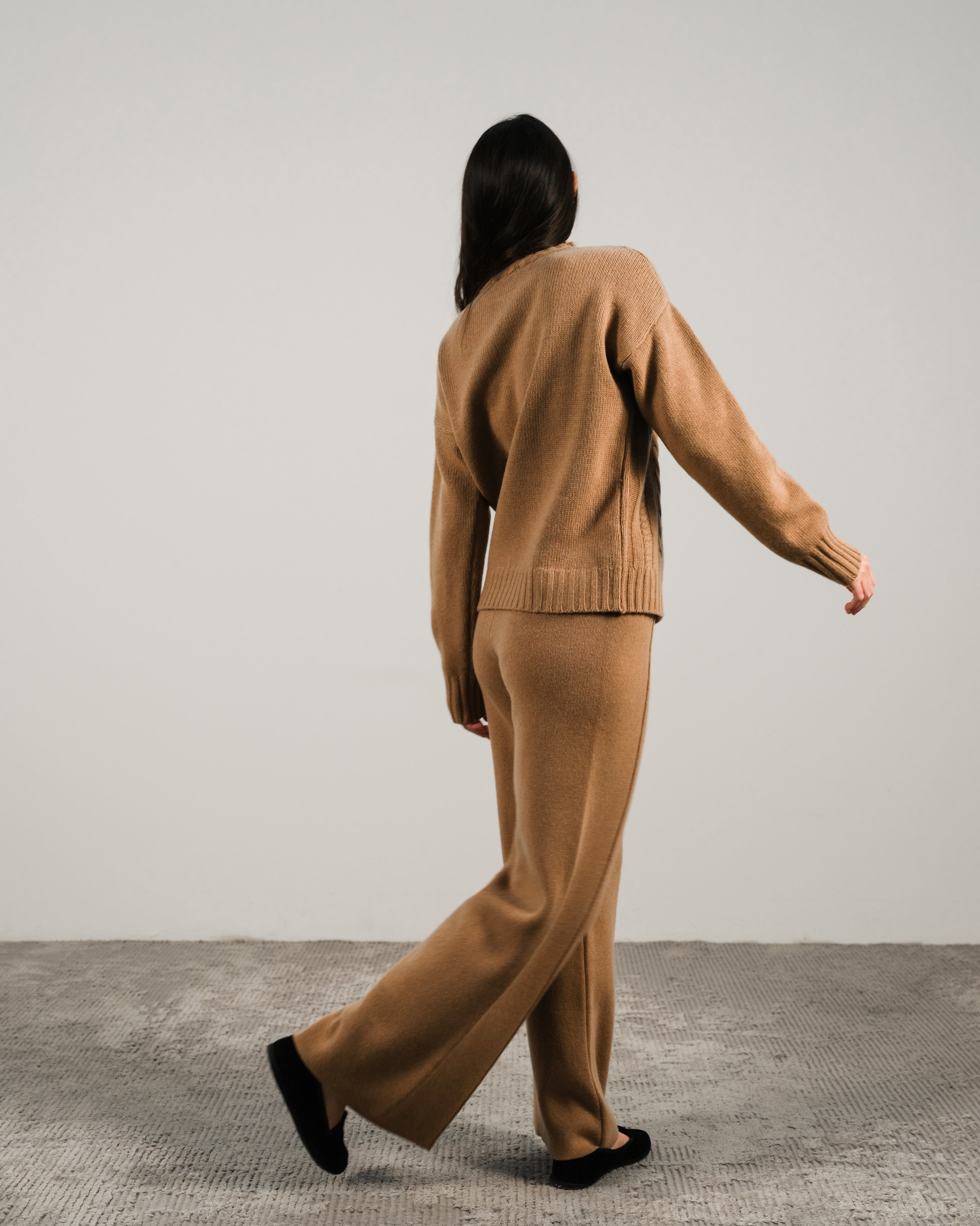 Maglione a trecce in misto cashmere