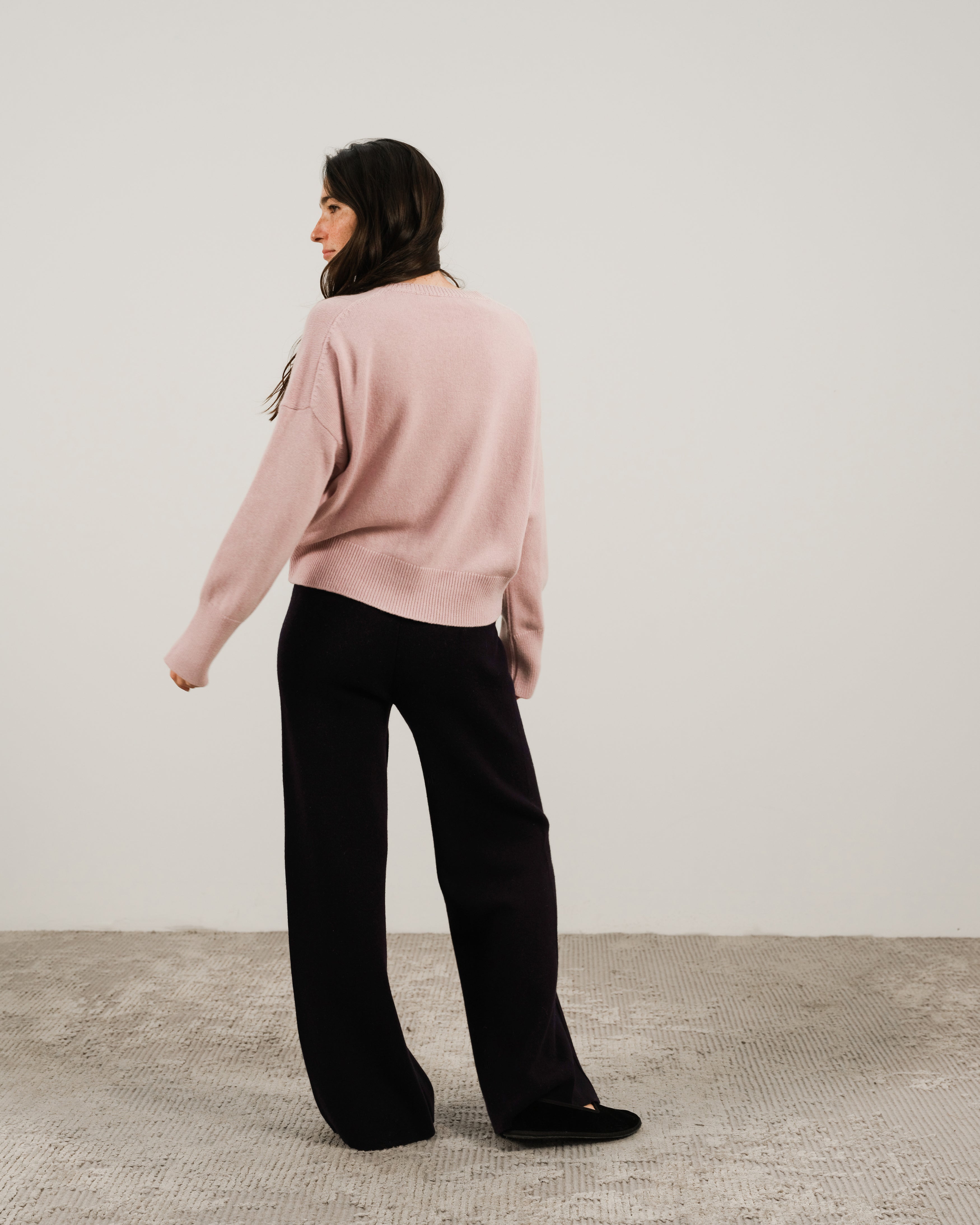 Maglia girocollo in misto cashmere