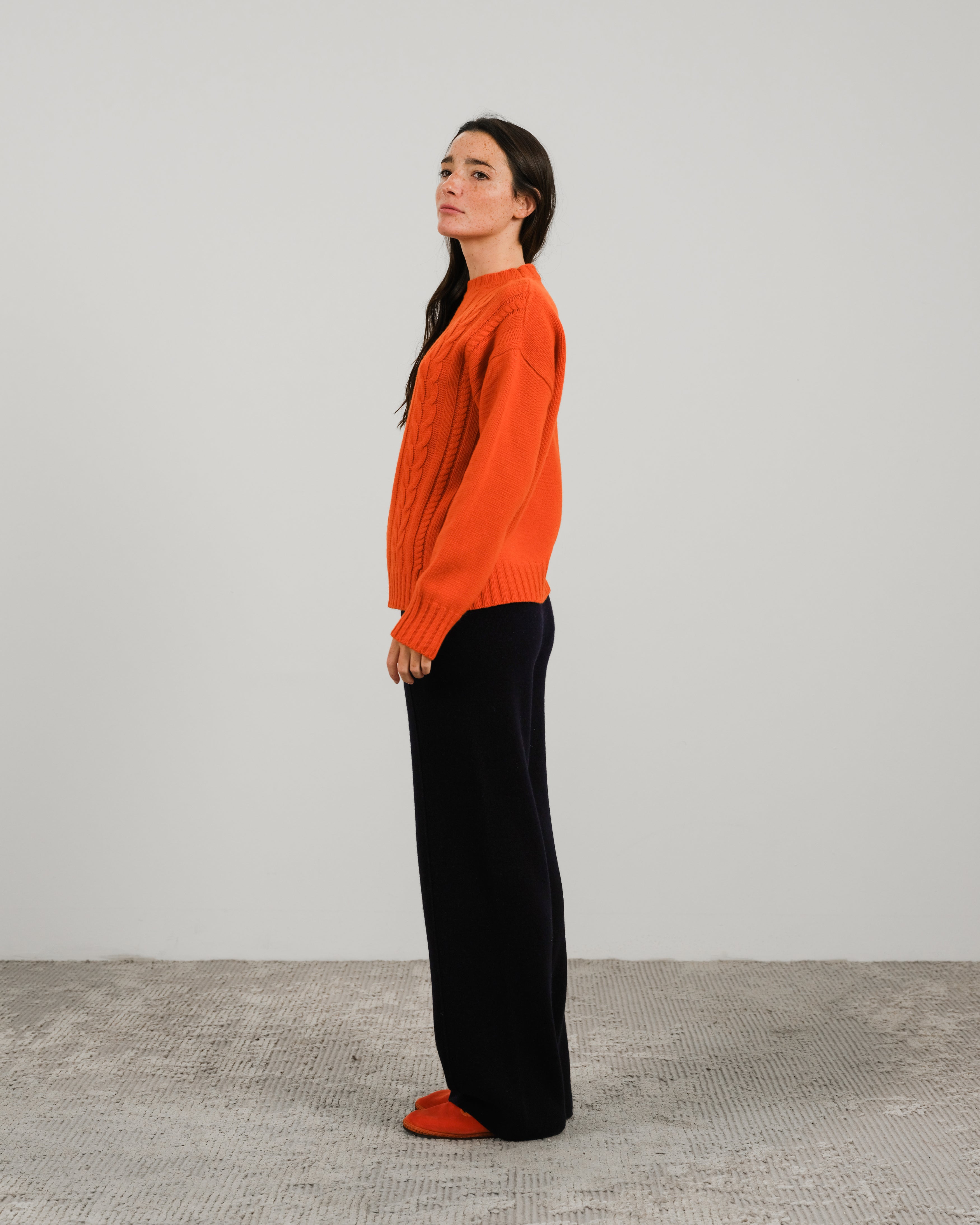 Maglione a trecce in misto cashmere