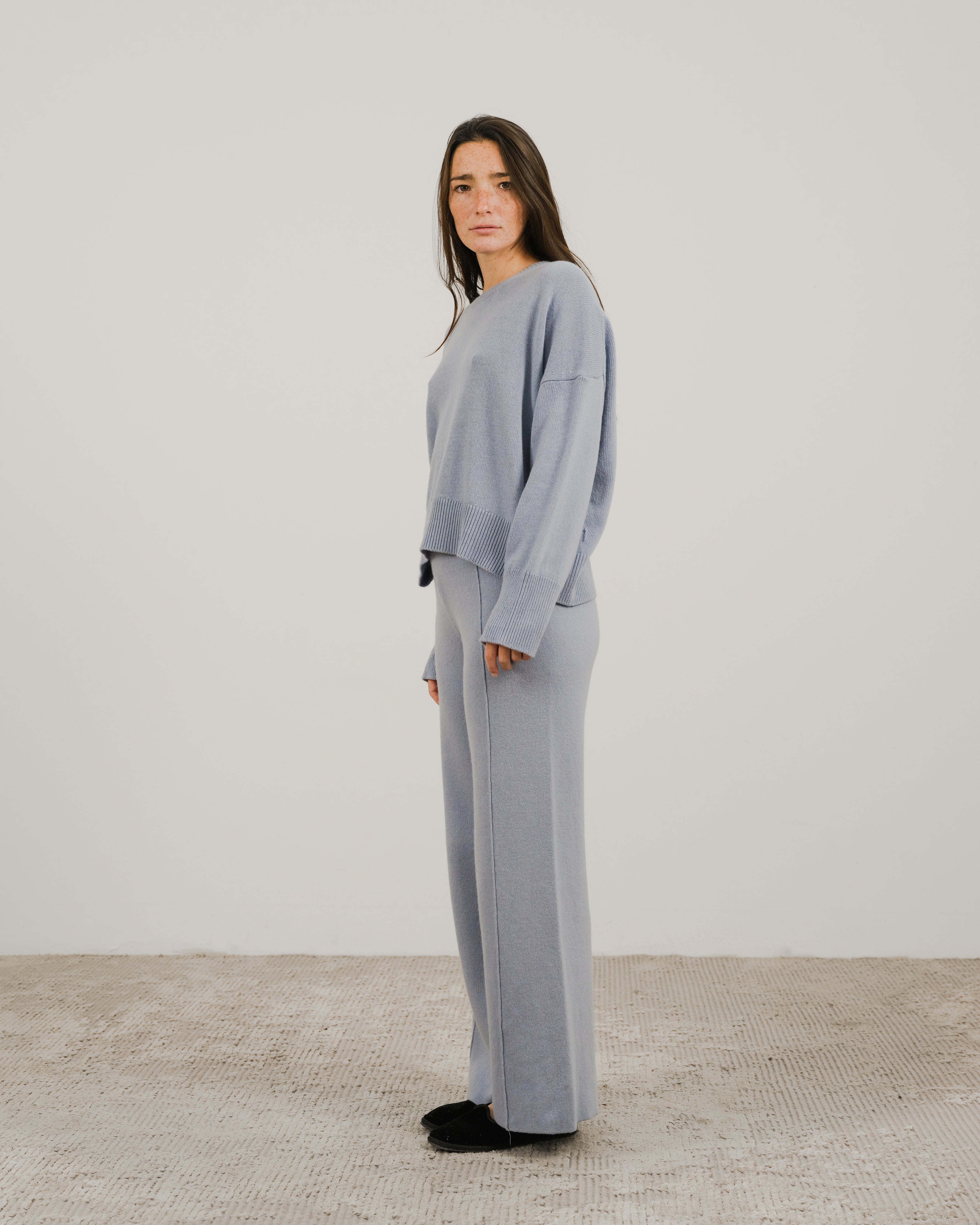 Maglia girocollo in misto cashmere
