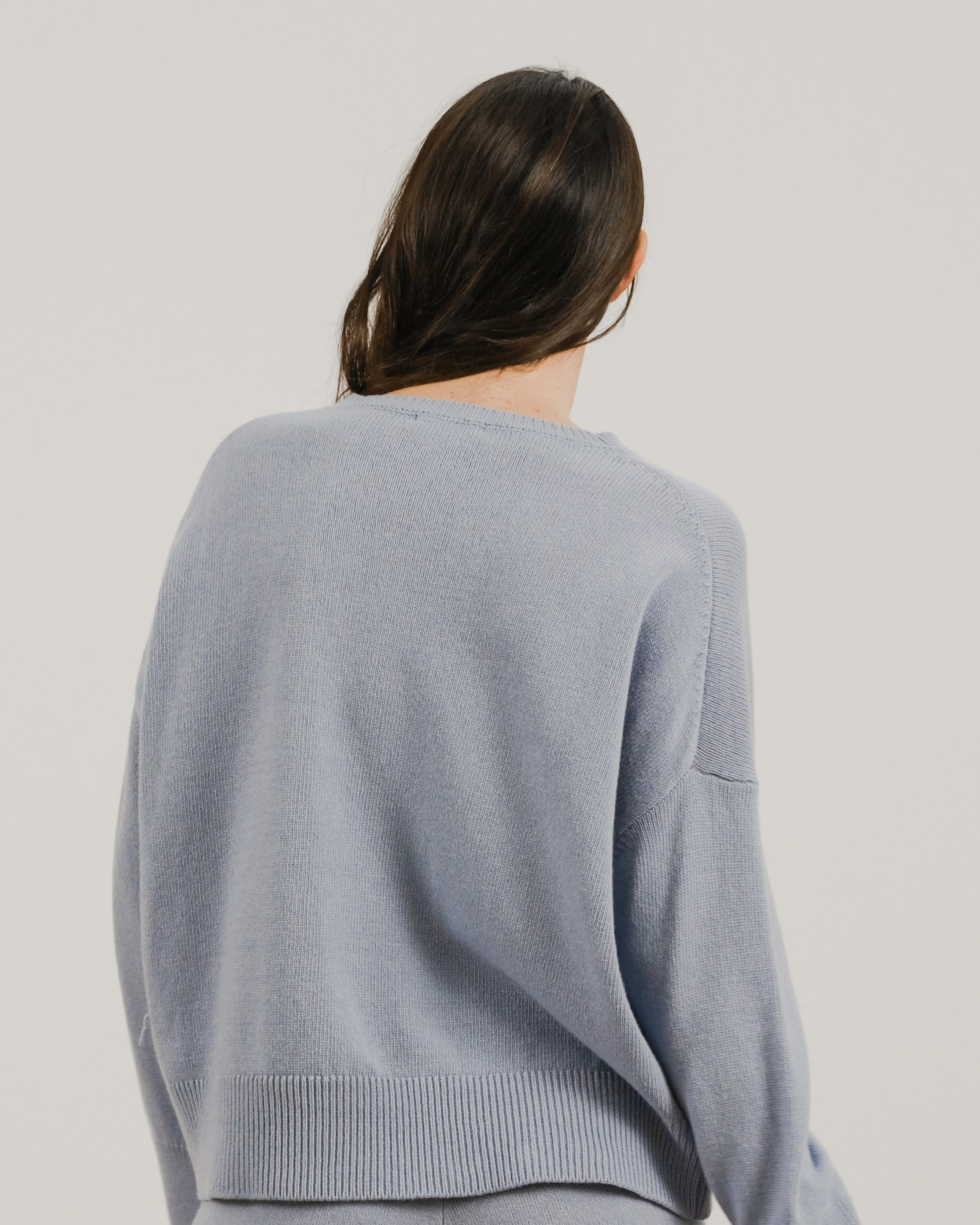 Maglia girocollo in misto cashmere