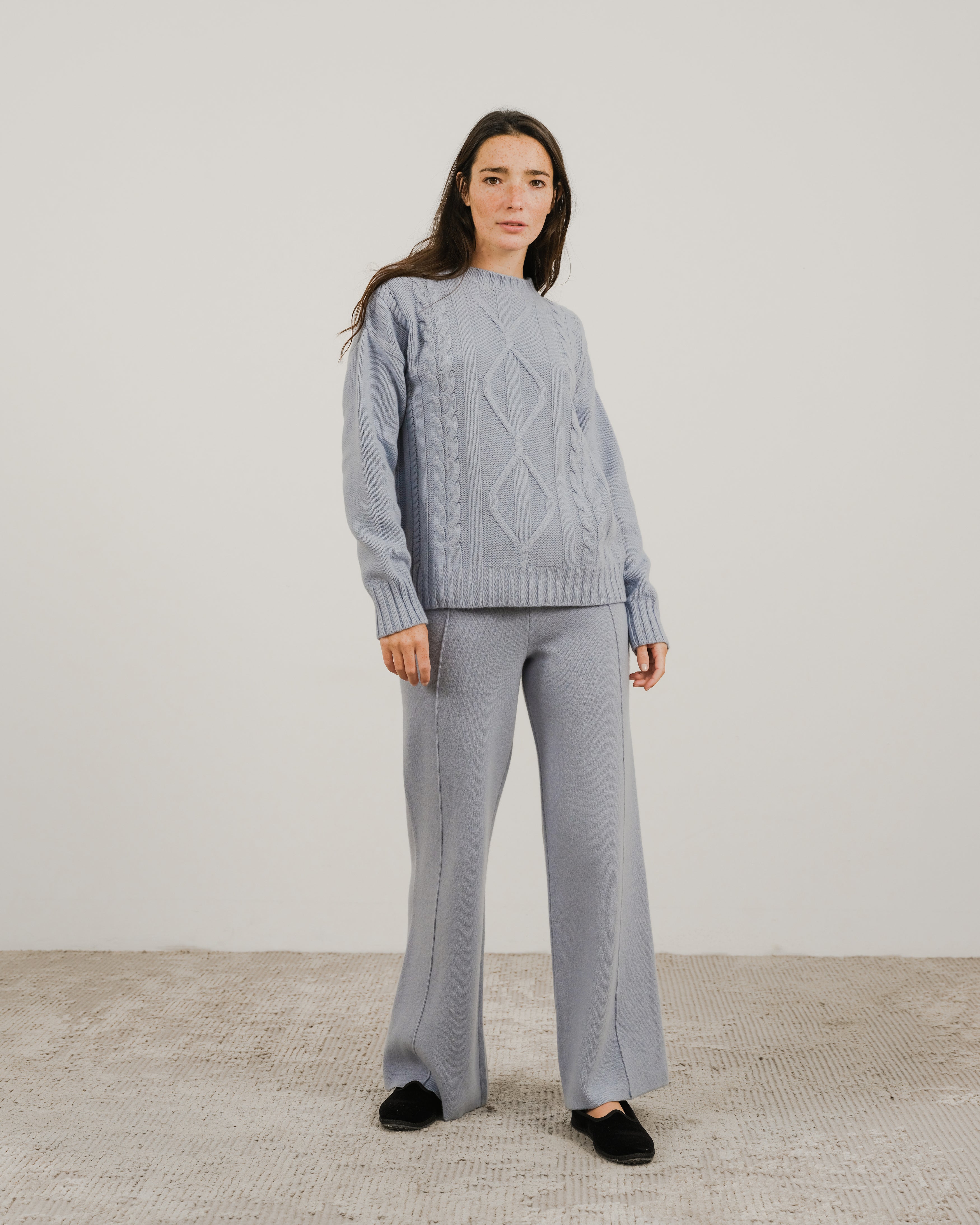 Maglione a trecce in misto cashmere