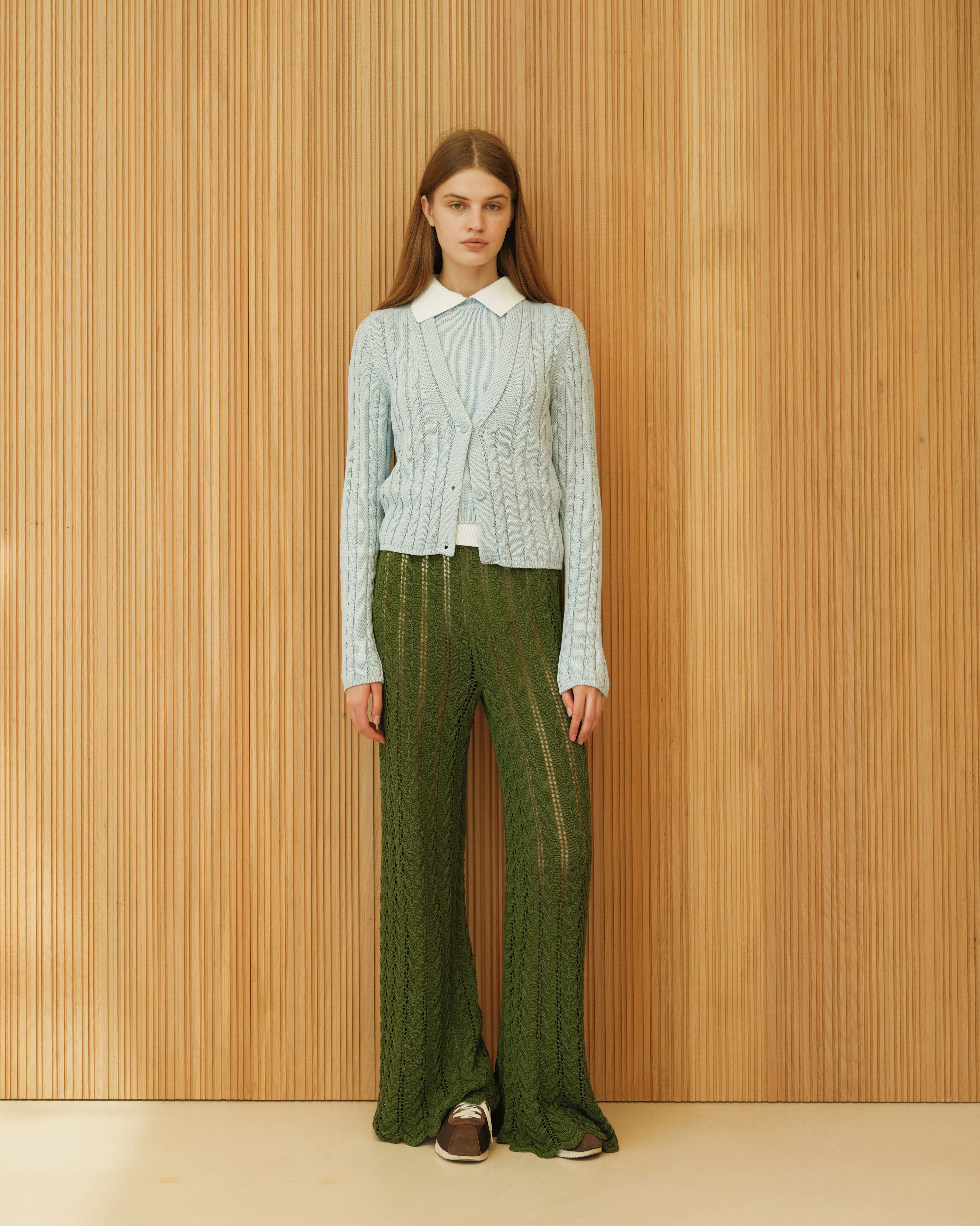 Top all’uncinetto a zig zag in cotone fine