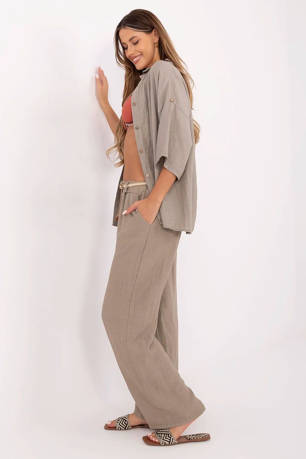 Pantaloni gamba larga - Nibe Clothing