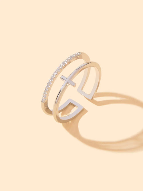 Anello con croce - Nibe Clothing