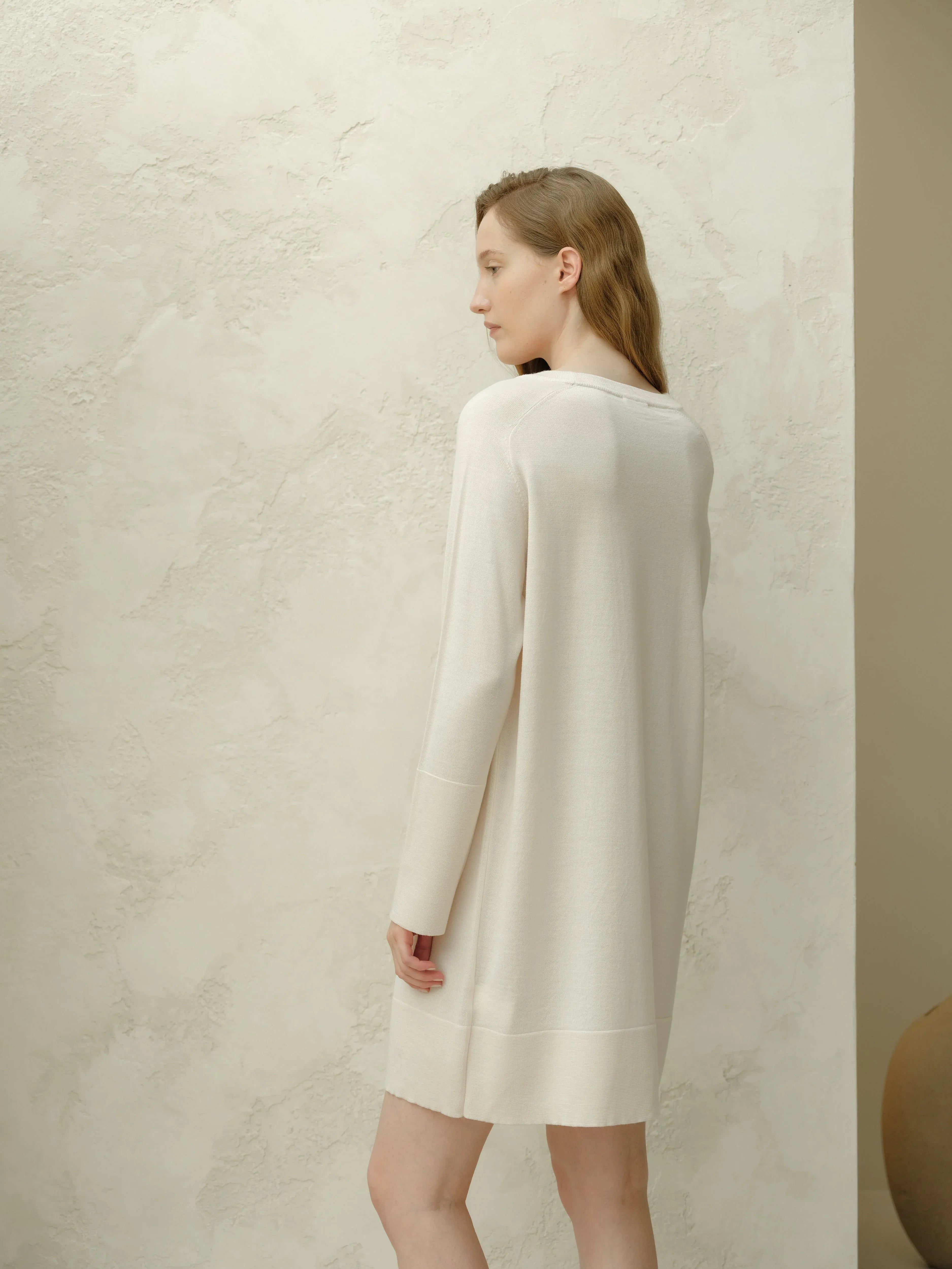 Abito girocollo Extra Fine Merino Wool - Nibe Clothing