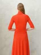 Dolcevita Extra Fine Merino Wool 3/4 Sleeve Ribbed (3D-Knit) - Nibe Clothing