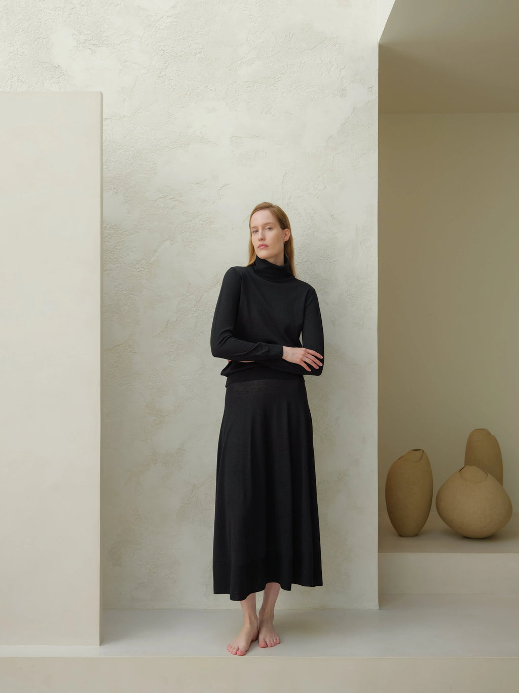 Gonna Extra Fine Merino Wool A-Line (3D-Knit) - Nibe Clothing