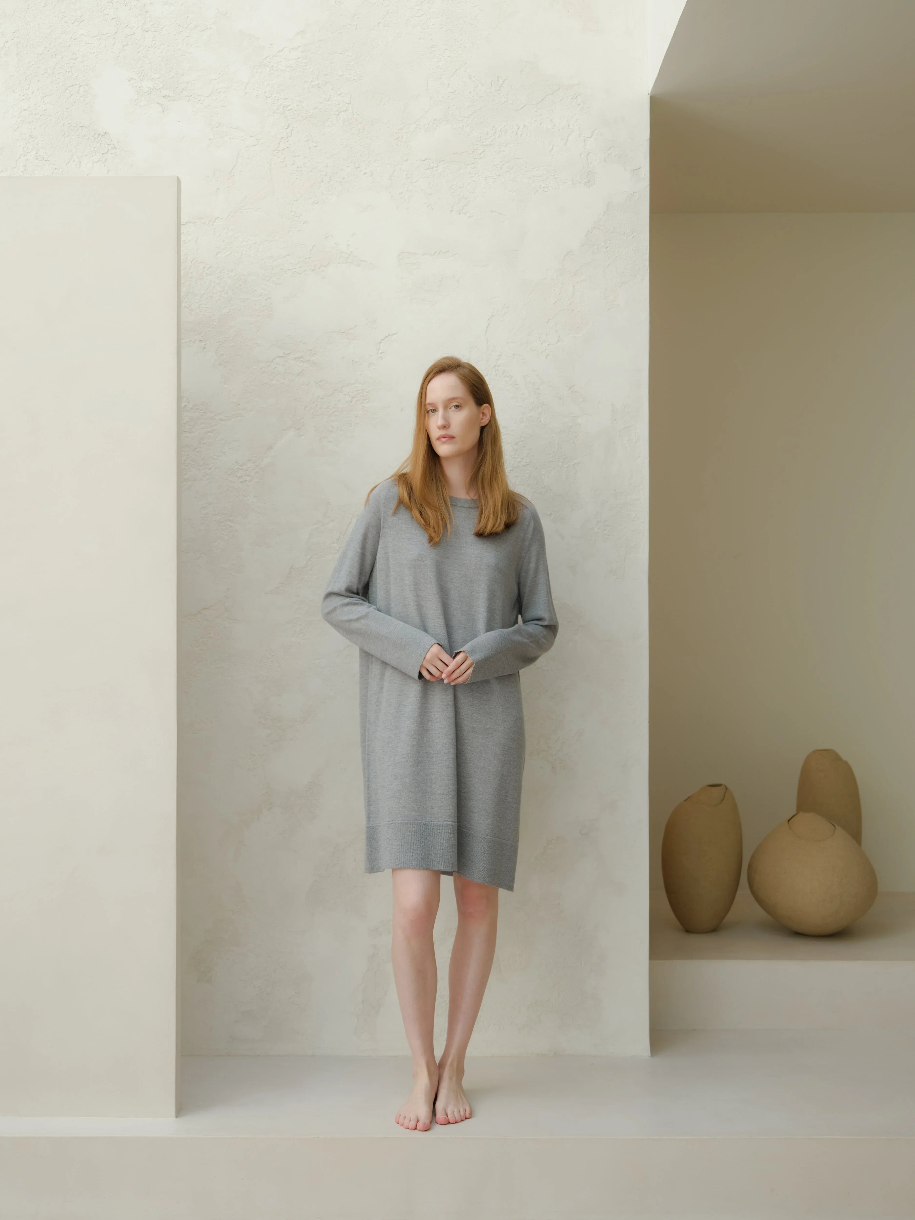 Abito girocollo Extra Fine Merino Wool - Nibe Clothing