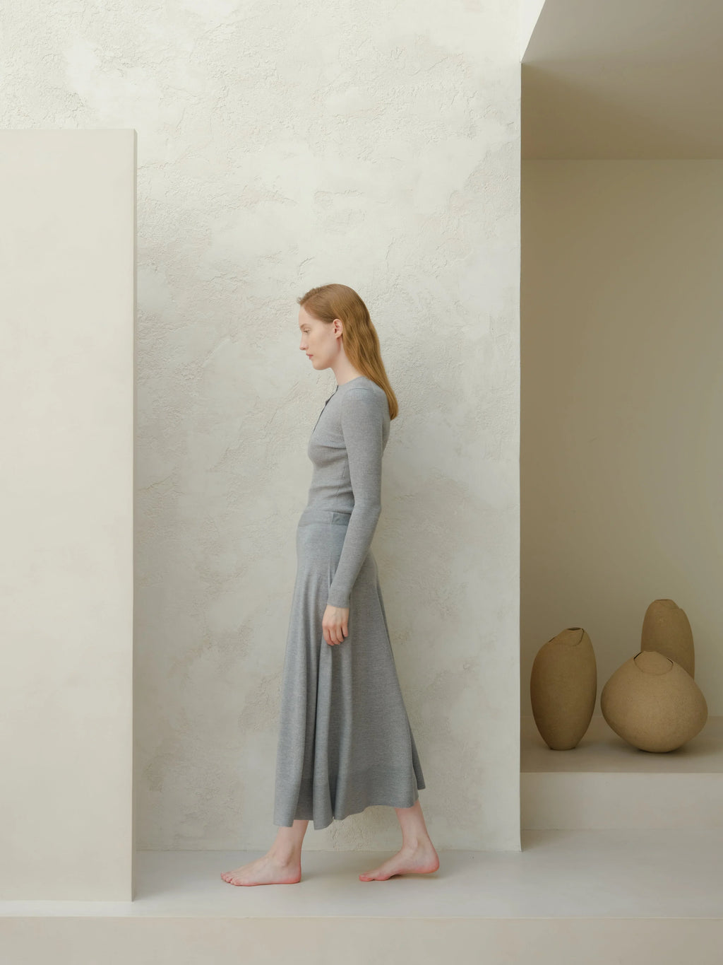 Gonna Extra Fine Merino Wool A-Line (3D-Knit) - Nibe Clothing