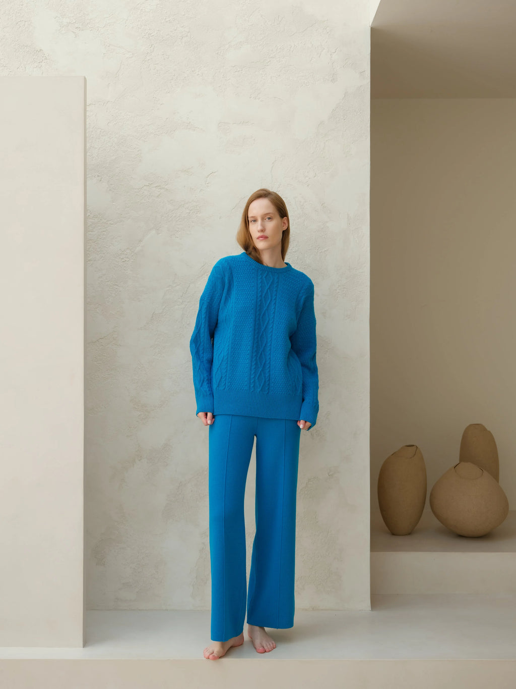 Maglione girocollo Cashmere Mix Fisherman - Nibe Clothing